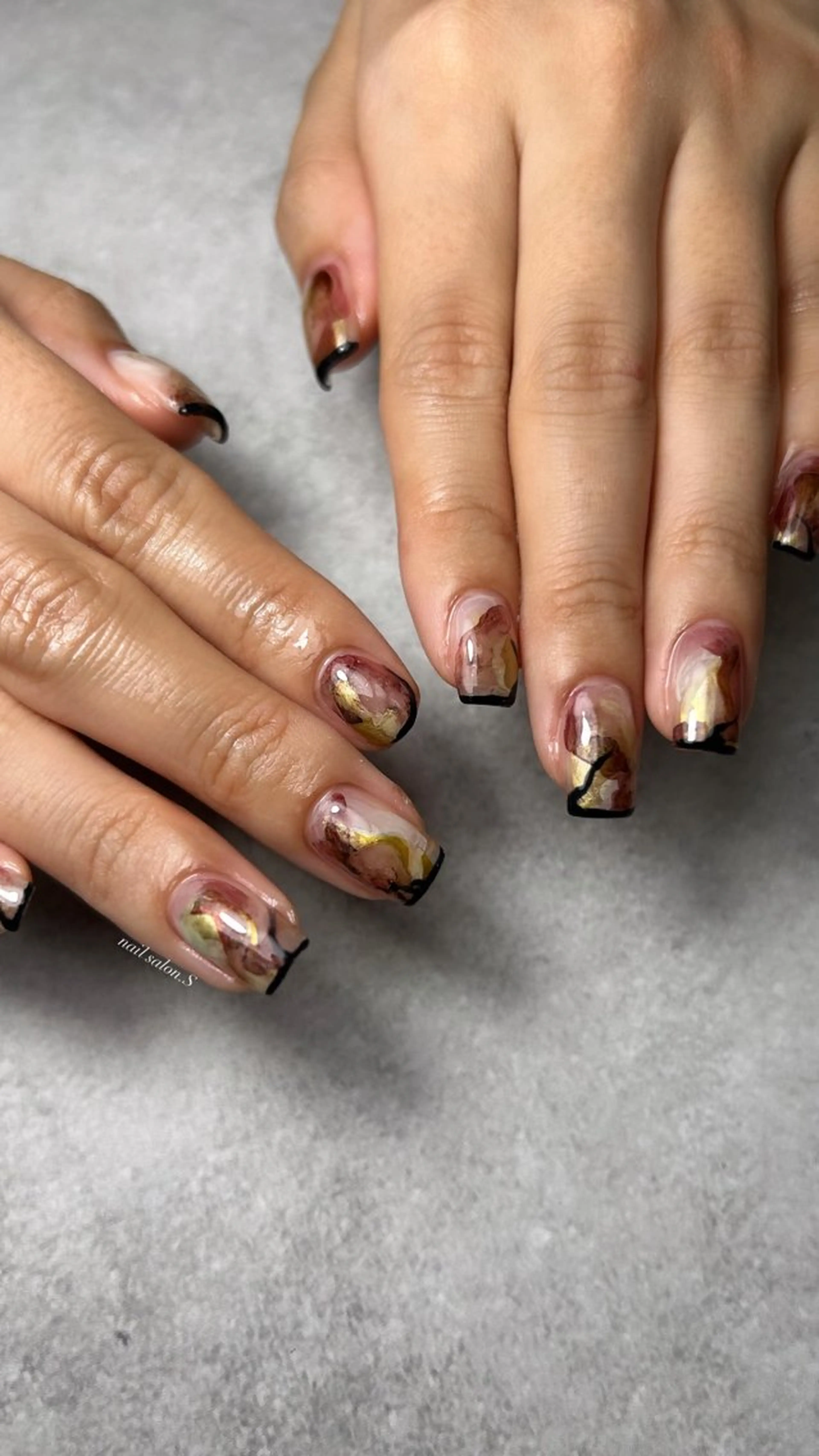 ネイル アートネイル 長さ出し ニュアンスネイル 冬ネイル 関山 志乃のネイルデザイン