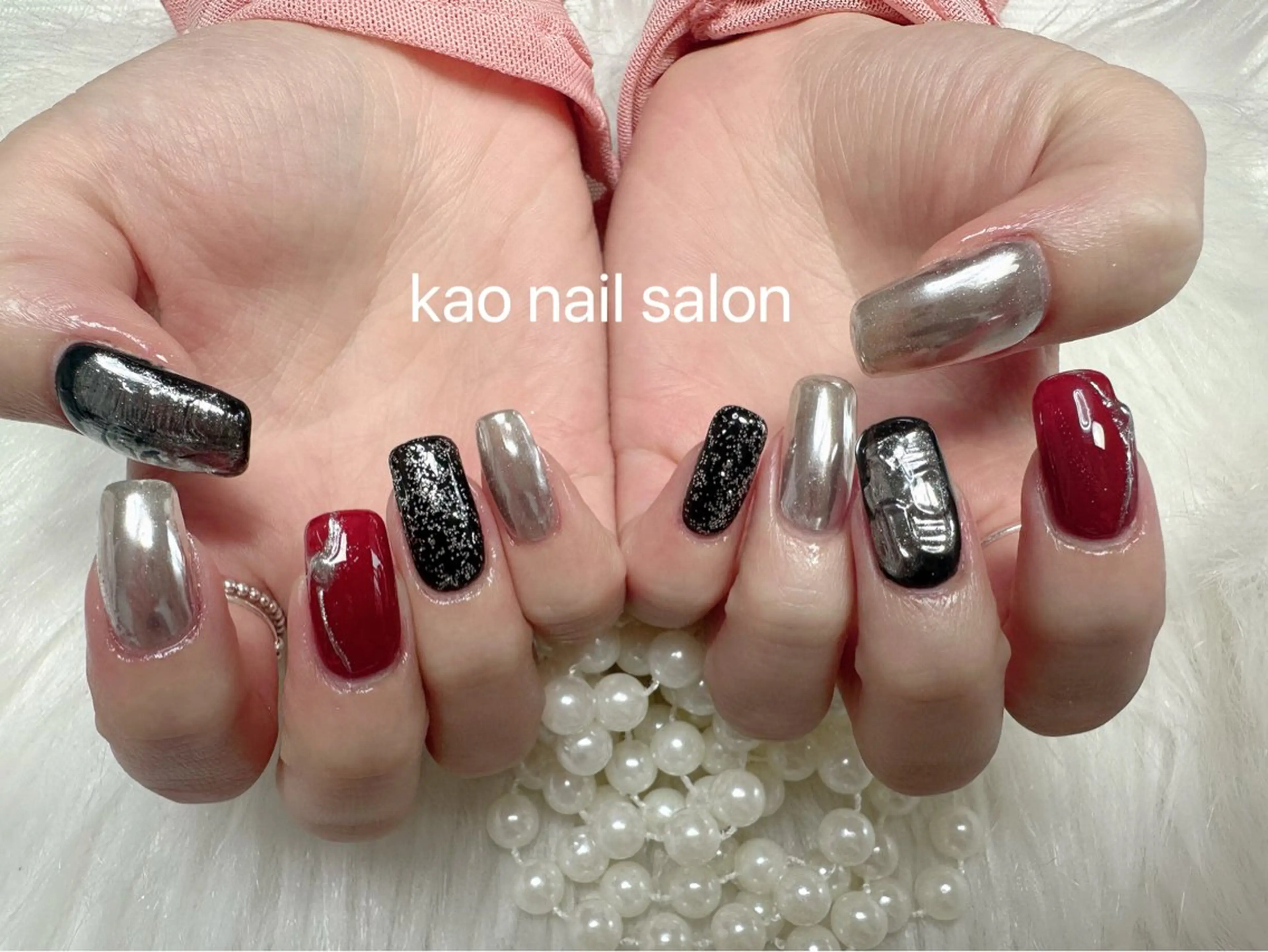 ネイル チークネイル 長さ出し フレンチネイル ジェルネイル ガラスフレンチ ハンドネイル kao nail マグネット/長さだしのネイルデザイン
