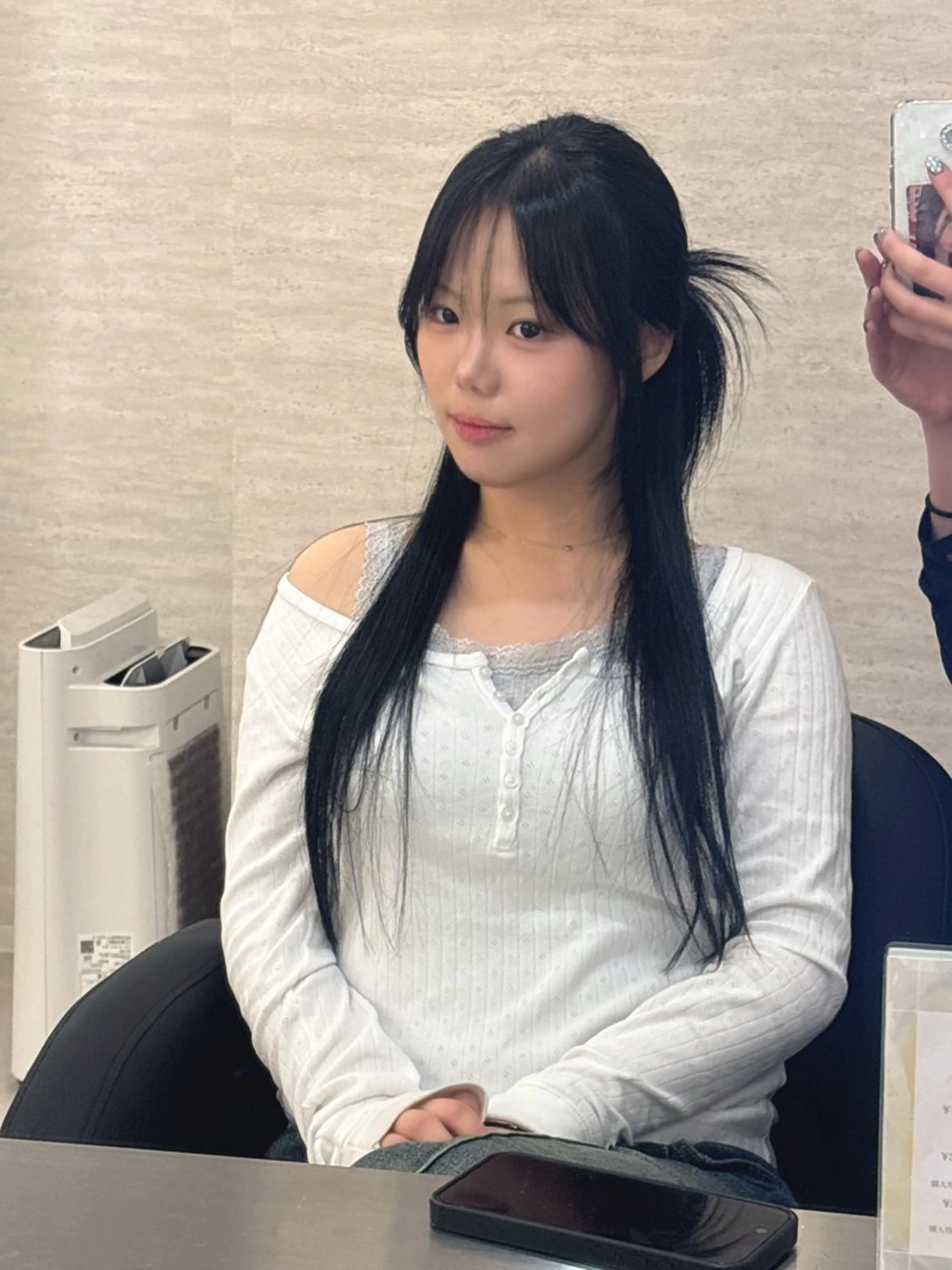 ロング カラー ヘアアレンジ ヘアカラー JUNO韓国ヘア MIAN.⋆𝜗𝜚のヘアスタイル