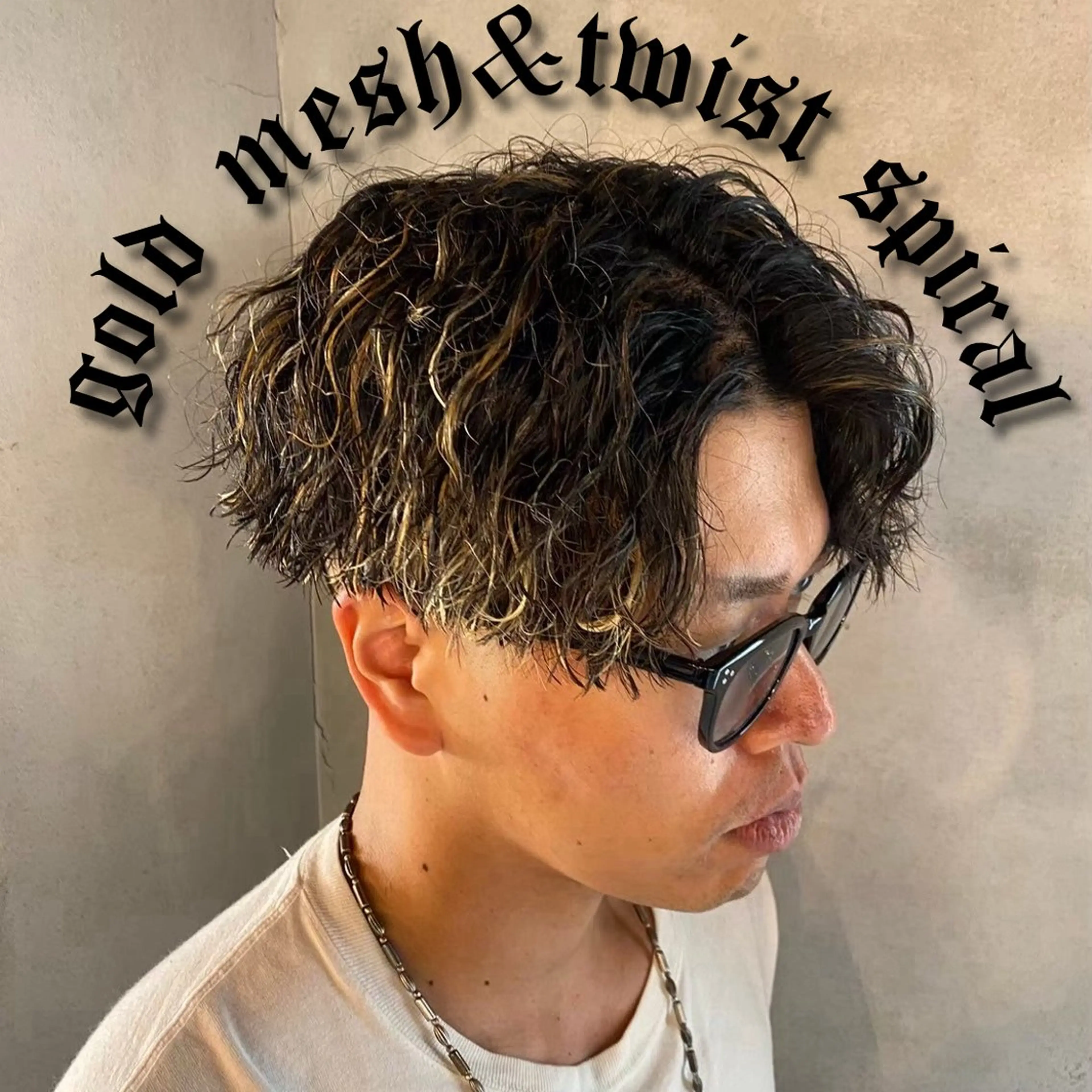 ミディアム カラー パーマ メンズ カット ヘアカラー パーマ ツイスパ/ TAKUMIのヘアスタイル