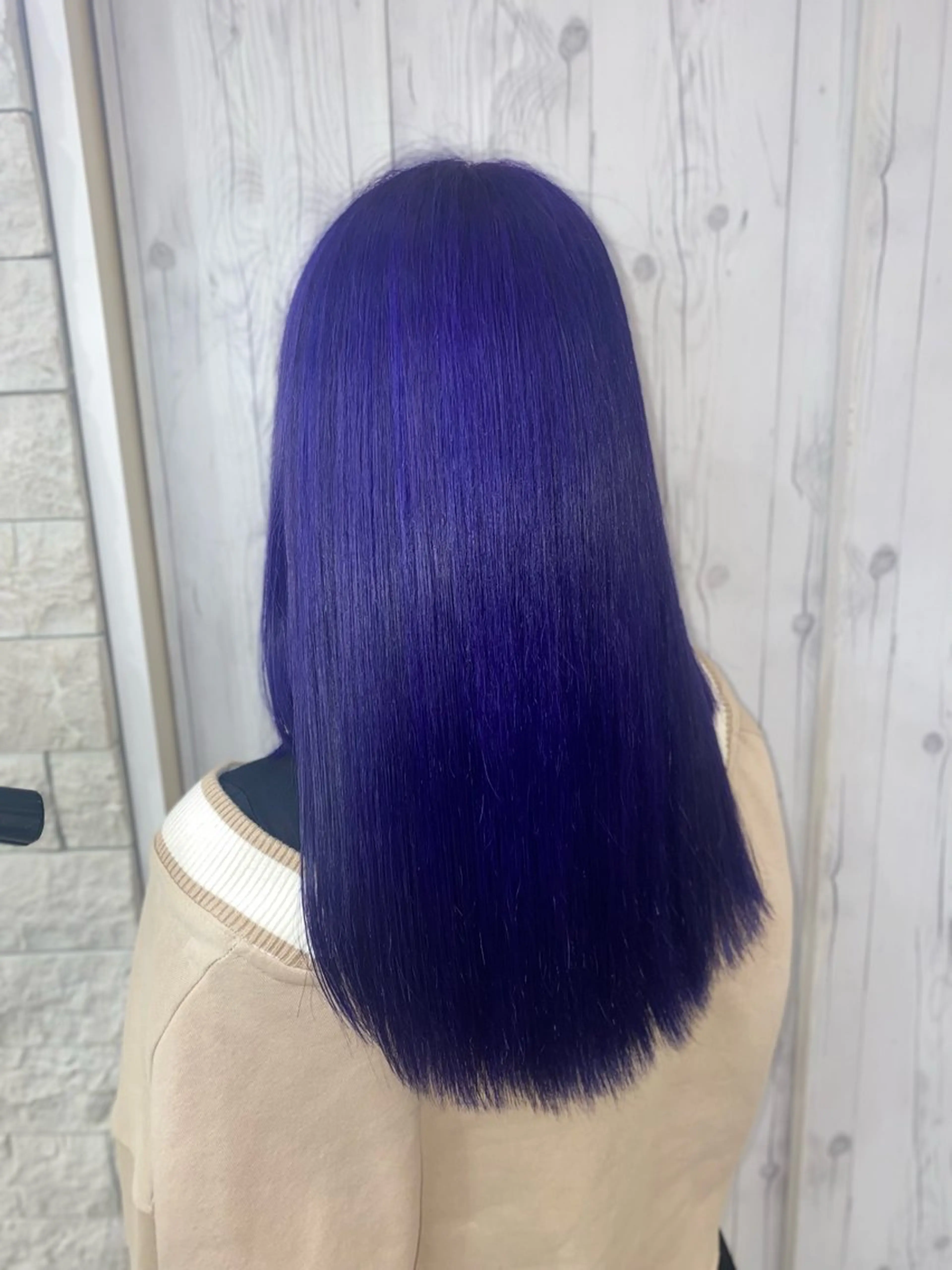 セミロング パープルカラー ゆぴ☾‪/推しカラー /ハイトーンのヘアスタイル