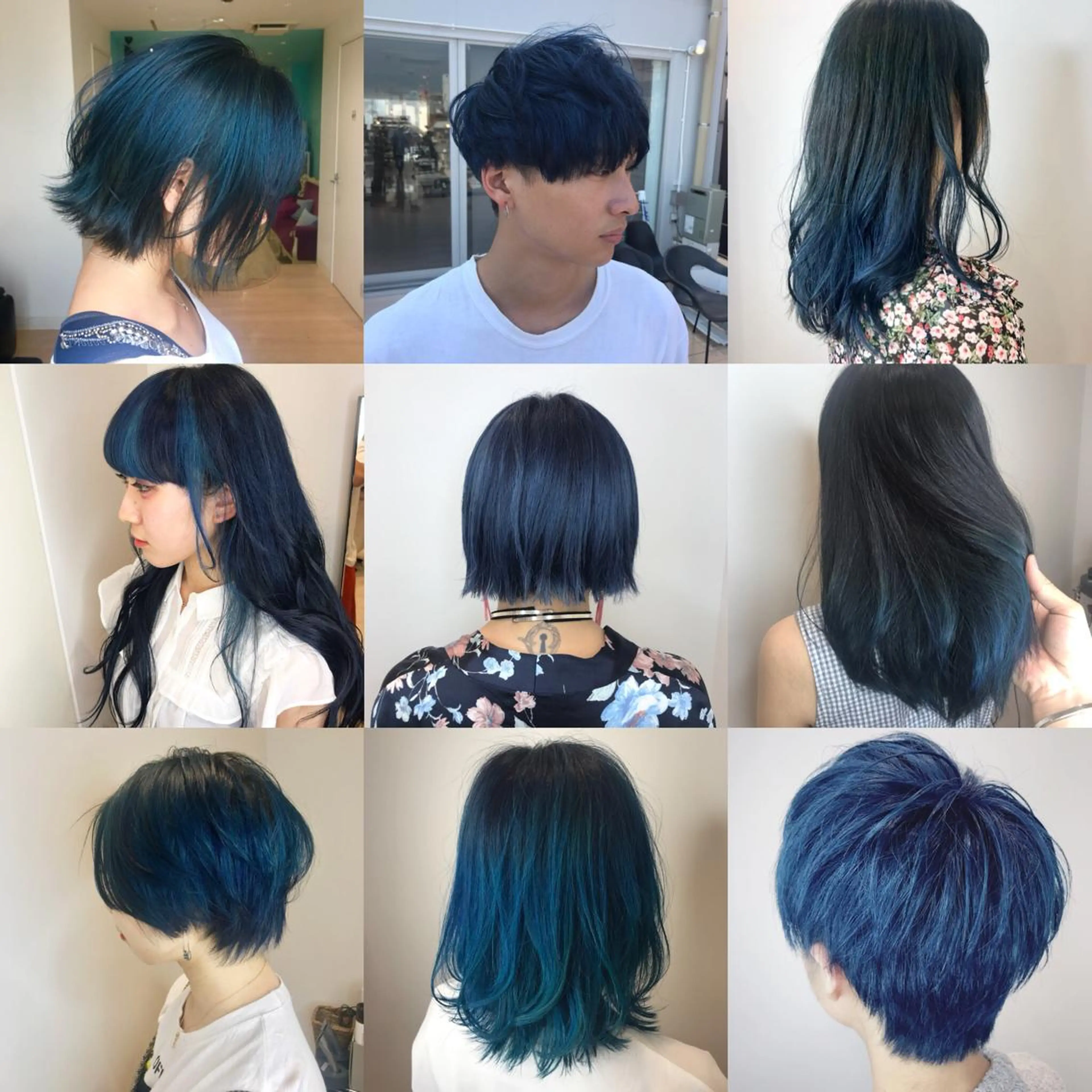 カラー ブルーカラー ネイビーカラー カット ヘアカラー トリートメント インナーエクステ渋谷 🦋KAJIのヘアスタイル