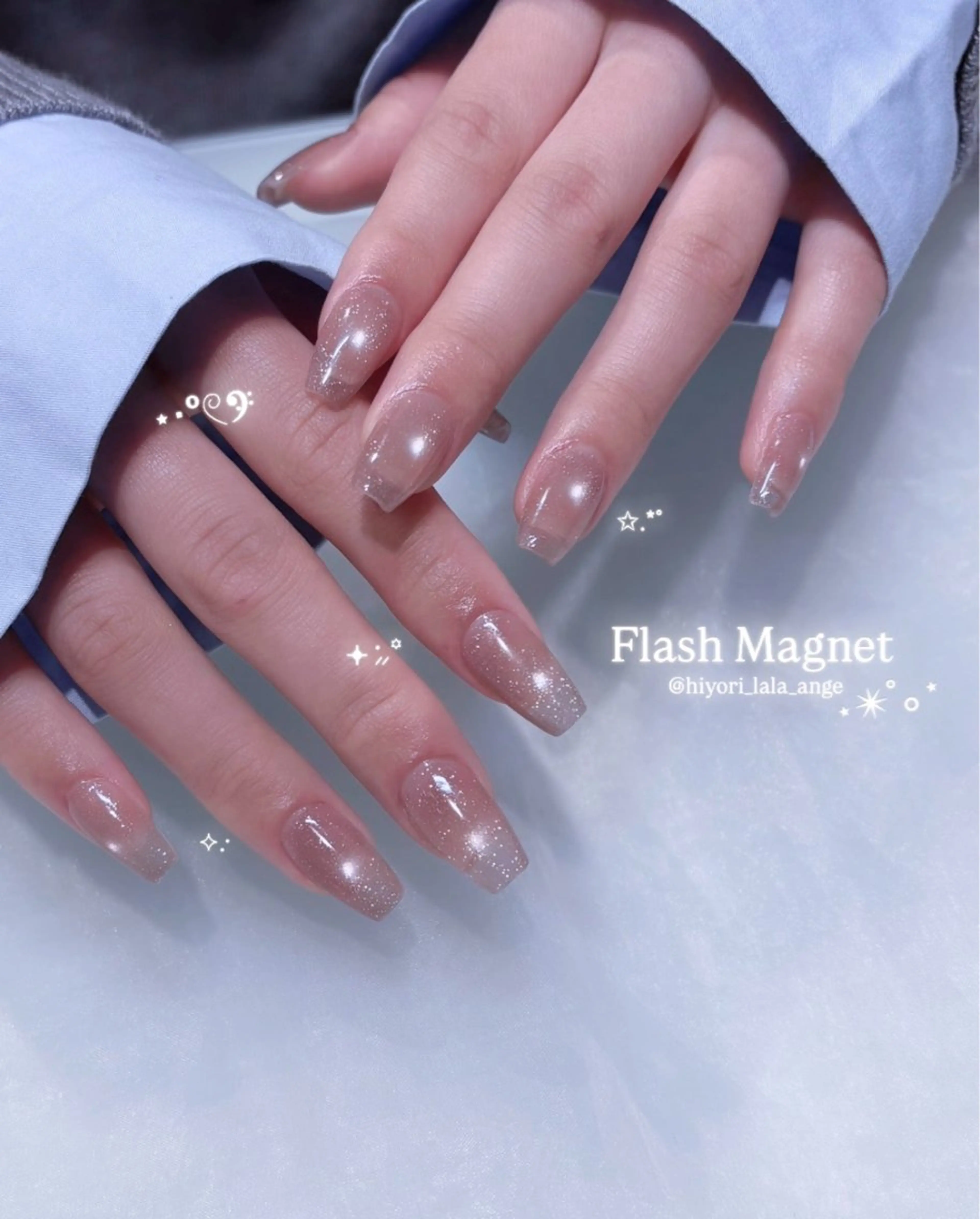 ネイル フラッシュネイル フラッシュマグ マグネットネイル ワンカラーネイル ハンドネイル 🩷Hiyori 栄駅/韓国ワンホンのネイルデザイン