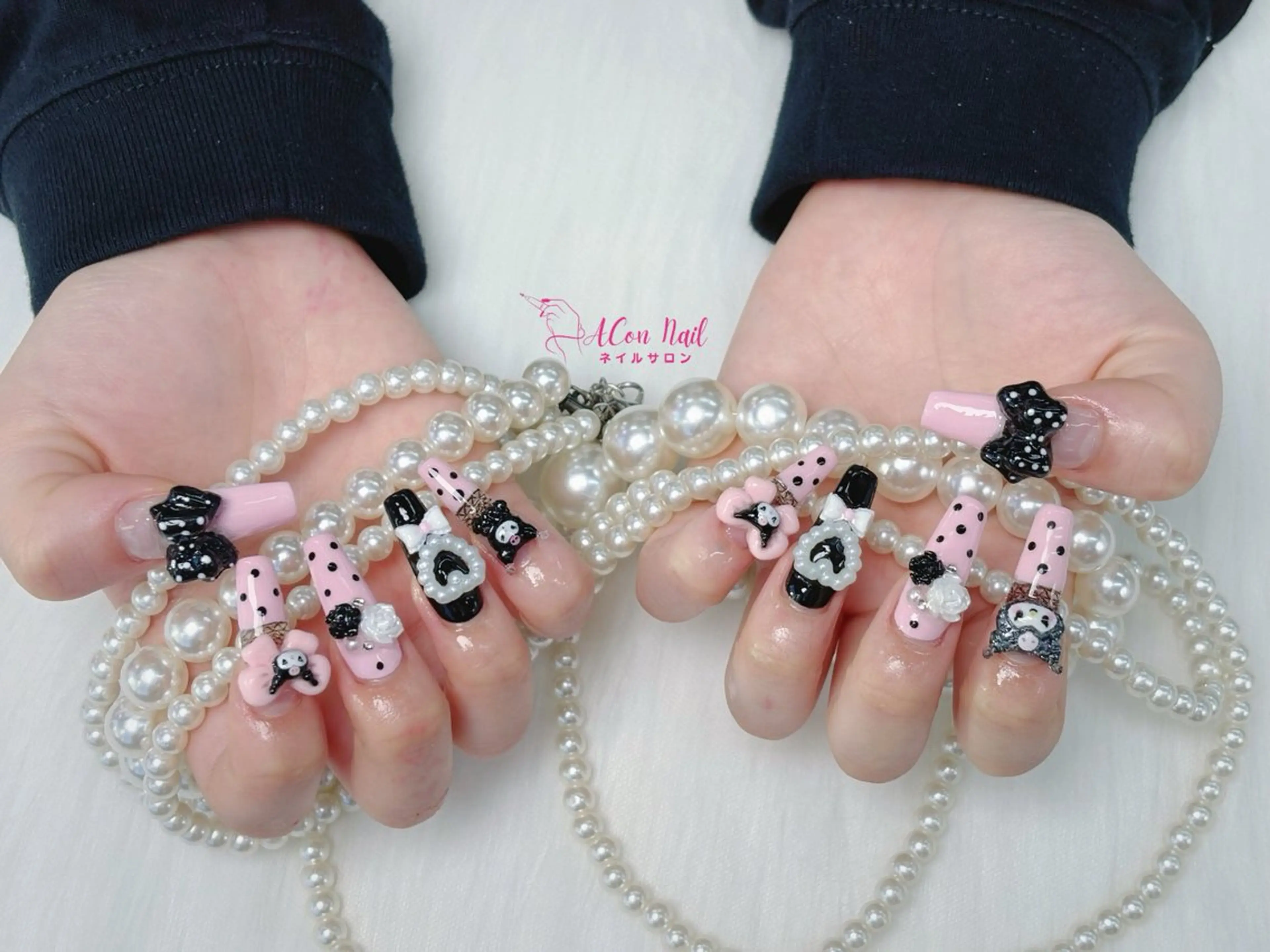 ネイル 桜ネイル 長さ出し フラワーネイル フレンチネイル ジェルネイル ハンドネイル AConNailSalon所属・ACon NailSalonのネイルデザイン