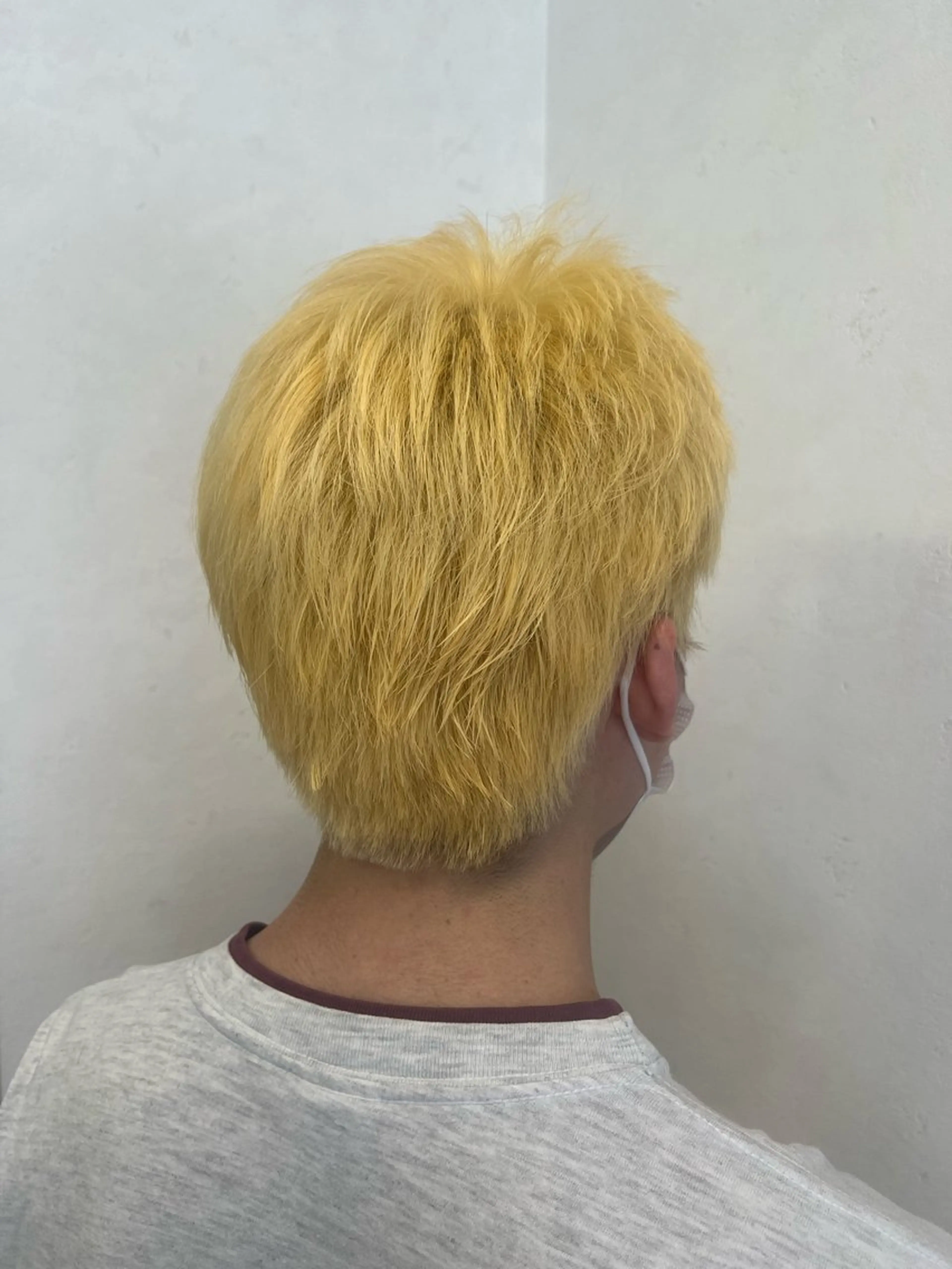 カラー メンズ 抜きっぱなしブロンド ヘアカラー ボブ/透明感カラー /さちかのヘアスタイル