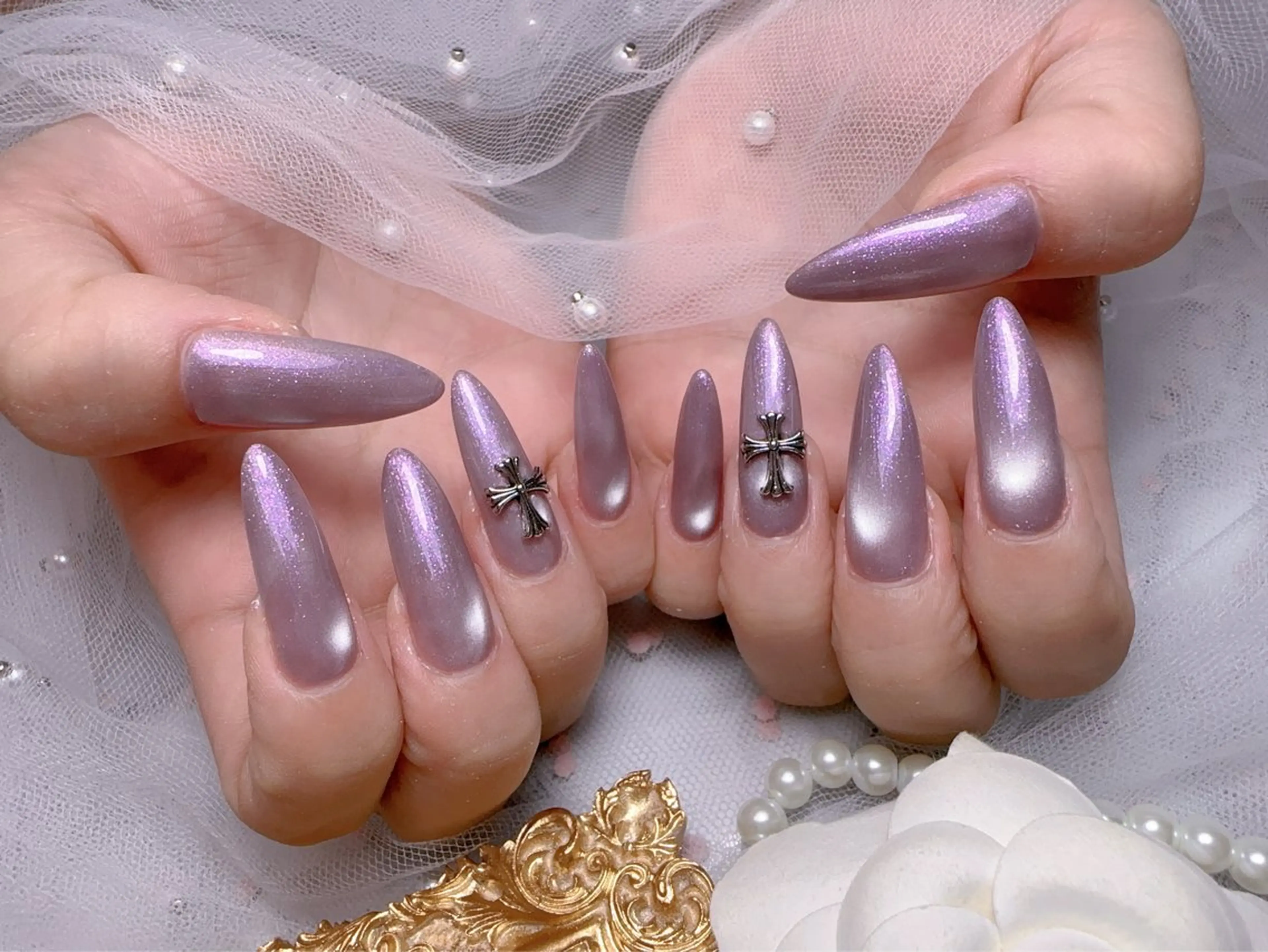 ネイル オーロラネイル フットネイル 韓国ネイル ラメ(グリッター) ラメグラデーション ハンドネイル Belle nail salon 新小岩のネイルデザイン
