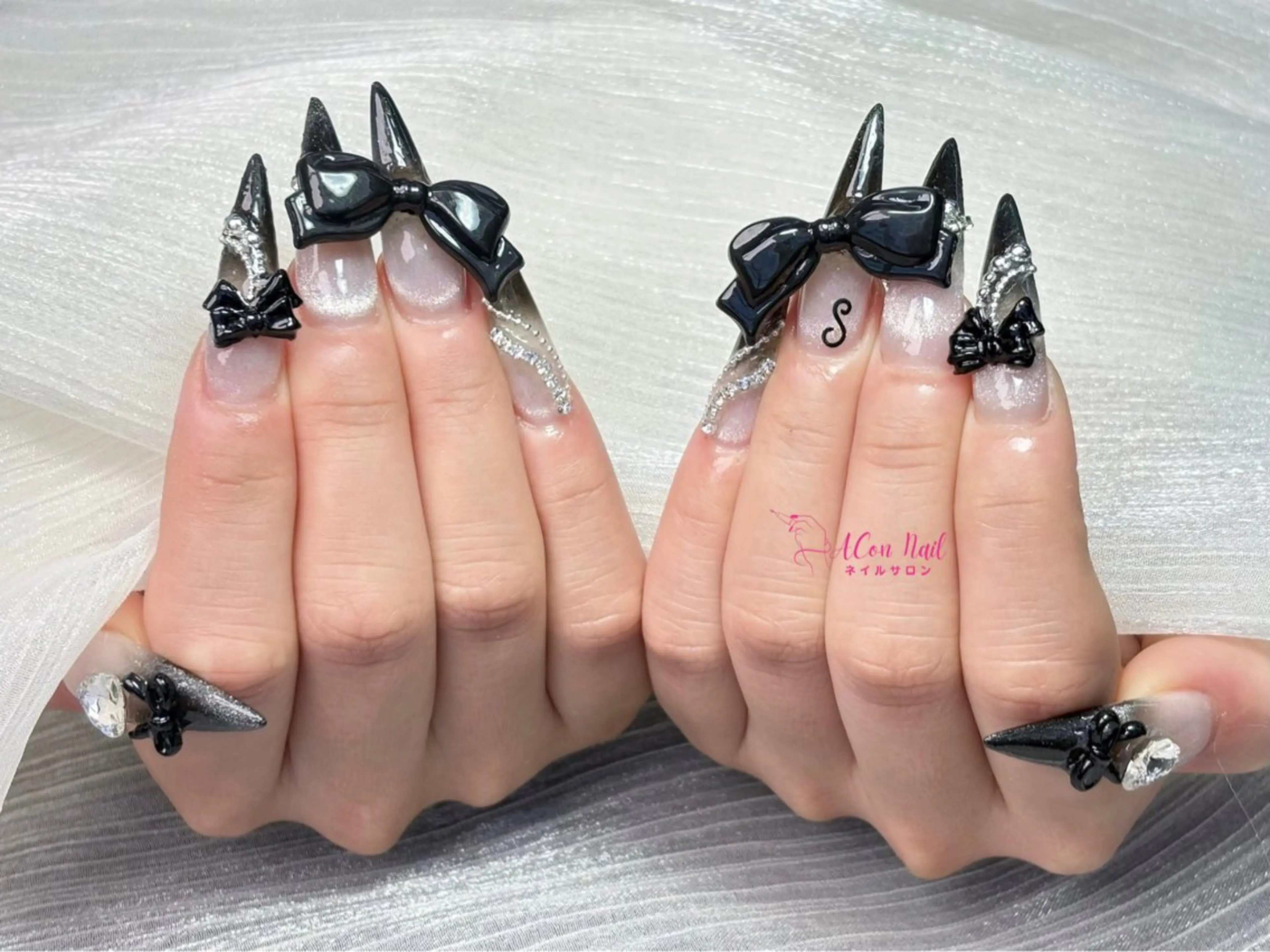 ネイル 桜ネイル 長さ出し フラワーネイル フレンチネイル ジェルネイル ハンドネイル ACon NailSalonのネイルデザイン