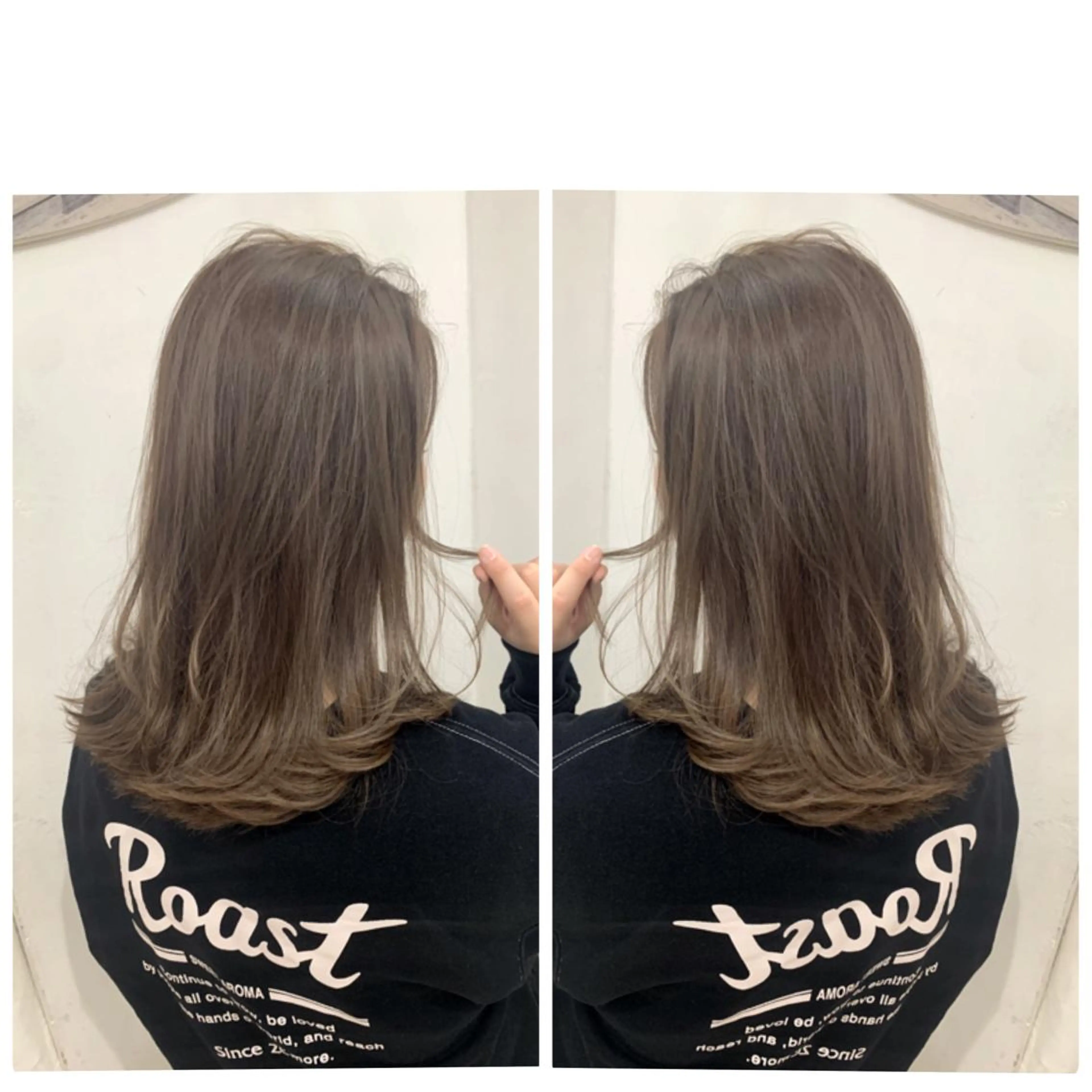 セミロング カラー カット ヘアカラー 京都大人女性ショート 徒歩1分/秋山のヘアスタイル