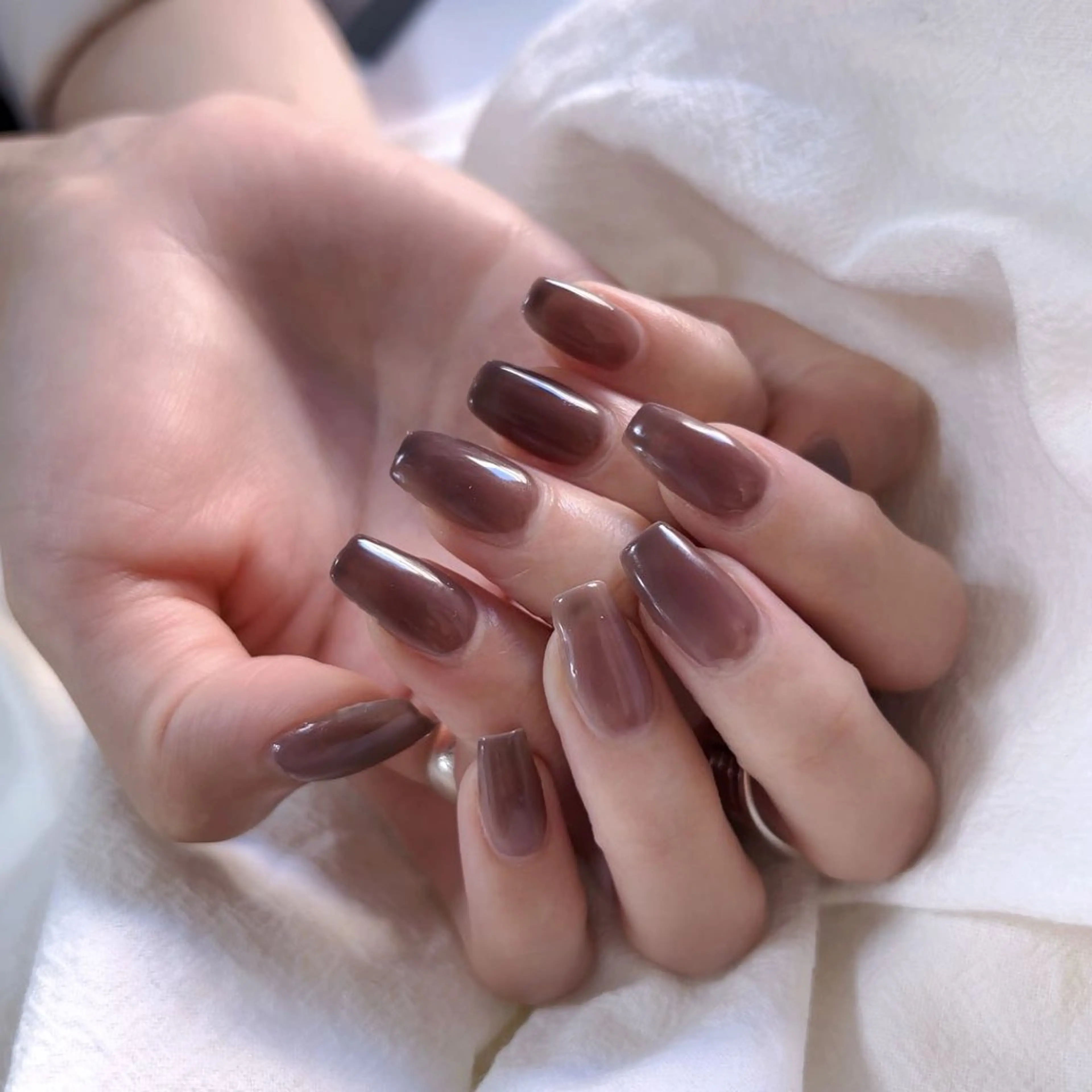 （ソフトジェルオフ➕1000）チップ長さだしワンカラー¥7980の写真