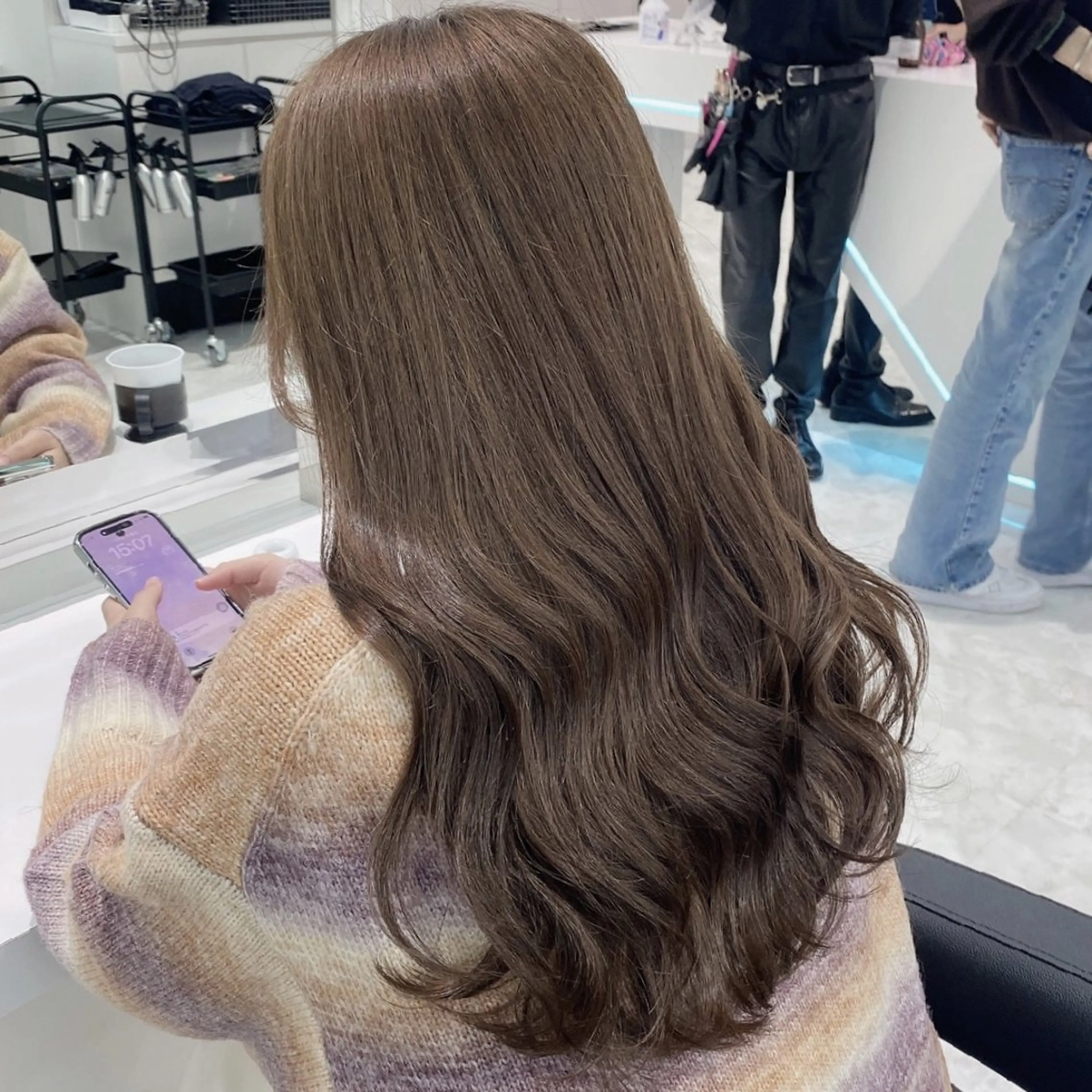 カラー グレージュ ヘアカラー ブリーチ、ワンカラー 🍑トウヤ🍑のヘアスタイル