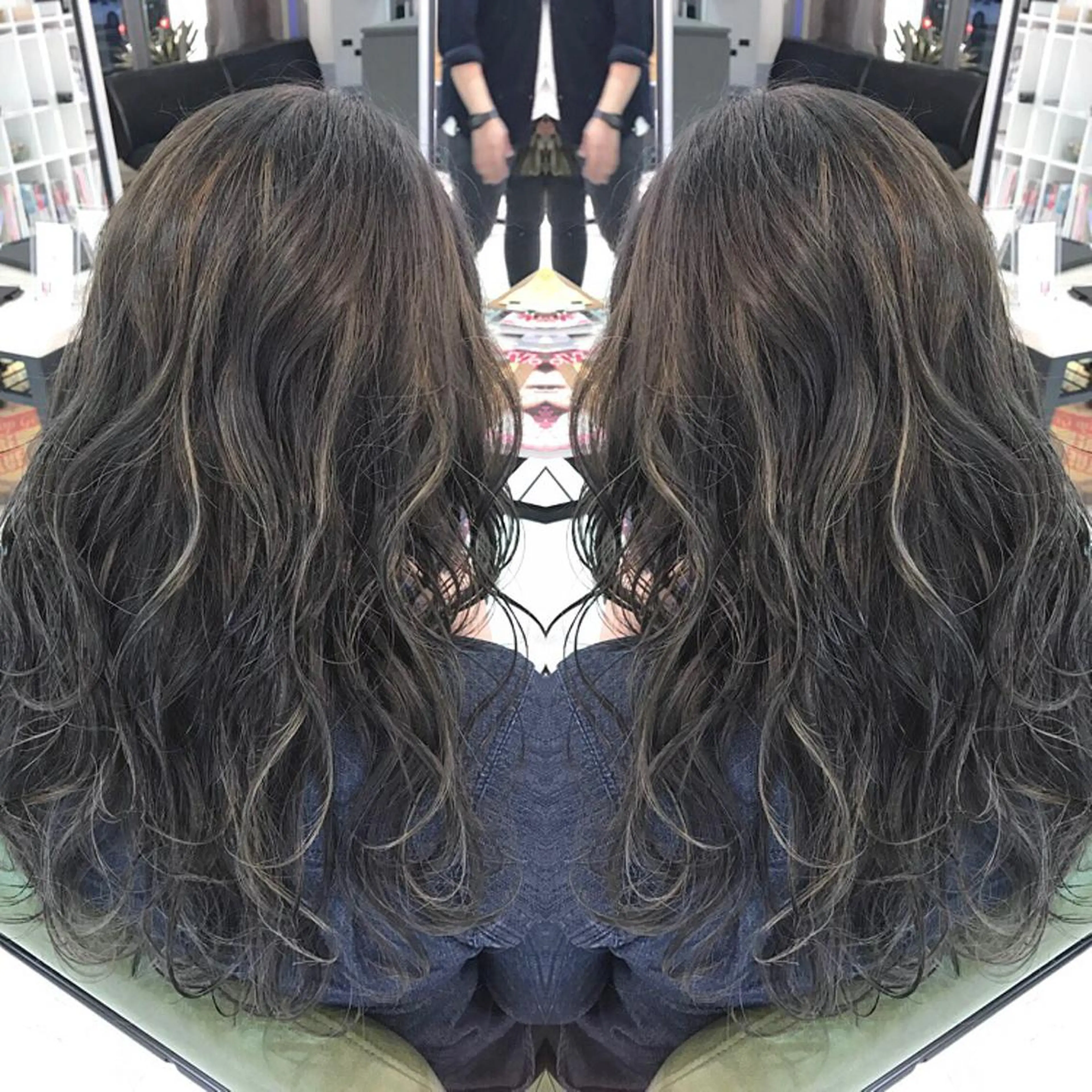 ロング カラー グレージュ ハイライトカラー ハイライト 青木 茂樹⭐️ 透明感カラーのヘアスタイル