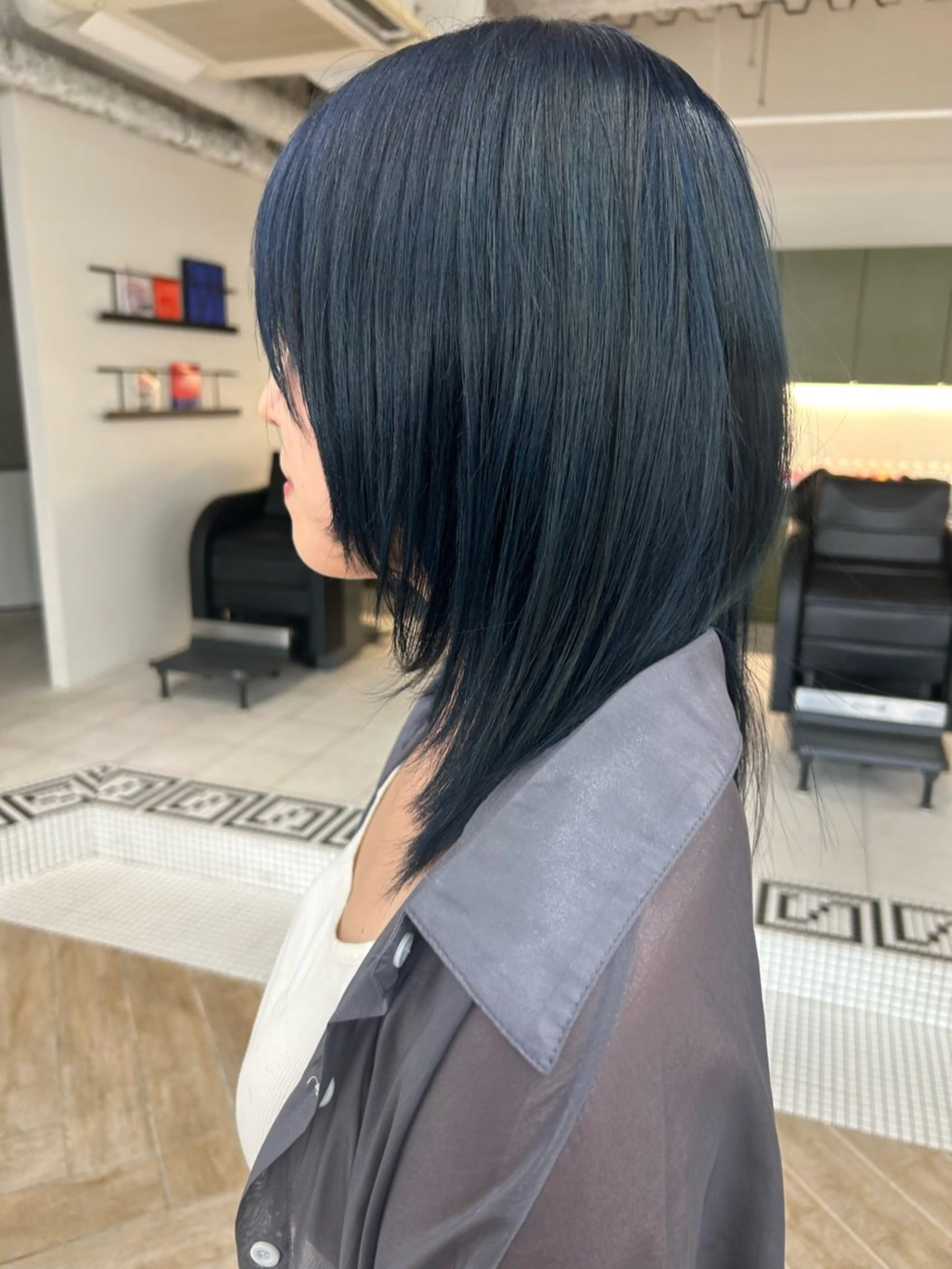 ミディアム カラー カット ヘアカラー トリートメント ベージュ/ダブルカラ ー/新潟駅/青柳萌果のヘアスタイル