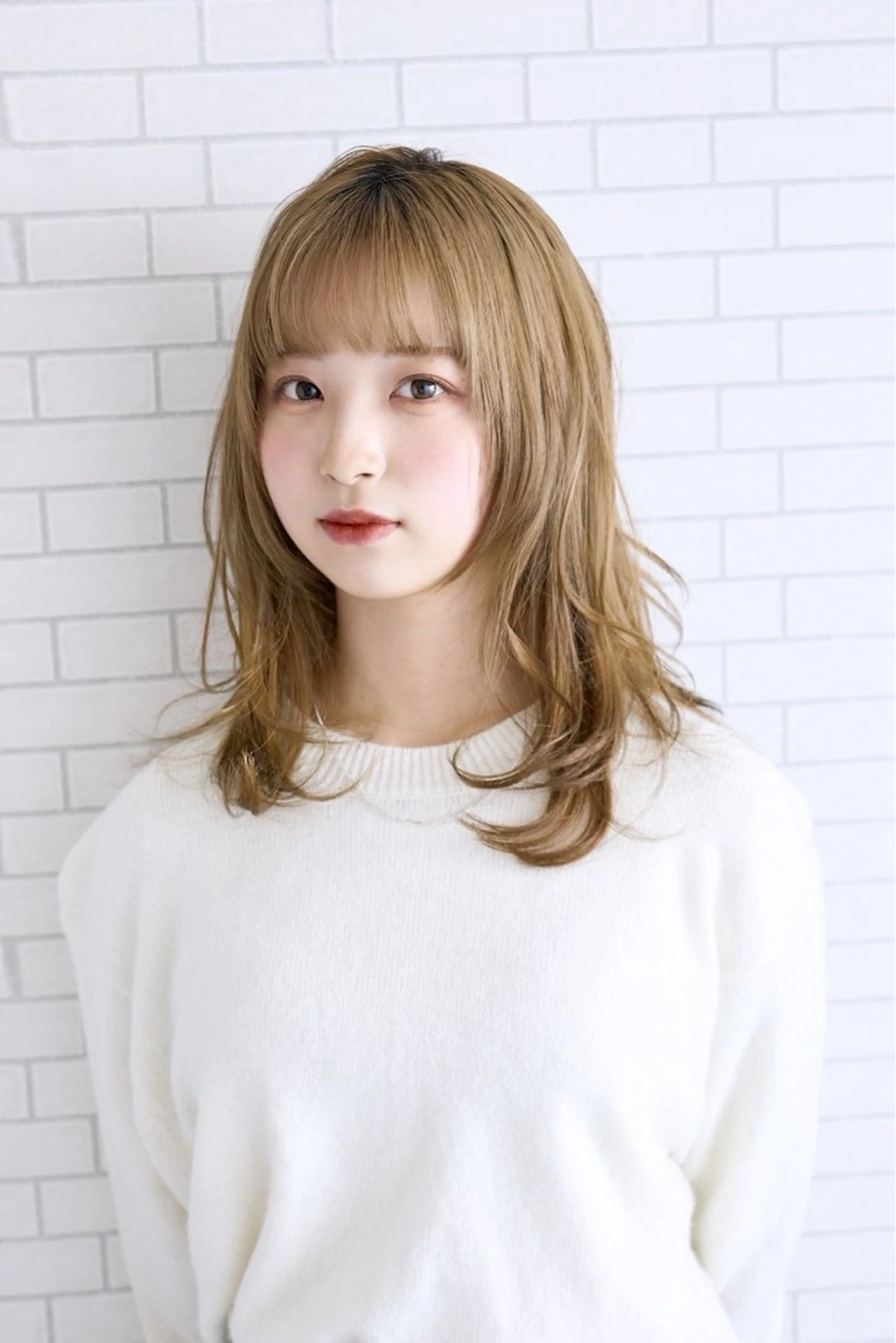 セミロング カラー パーマ カット 縮毛矯正 トリートメント クボキ サヤのヘアスタイル