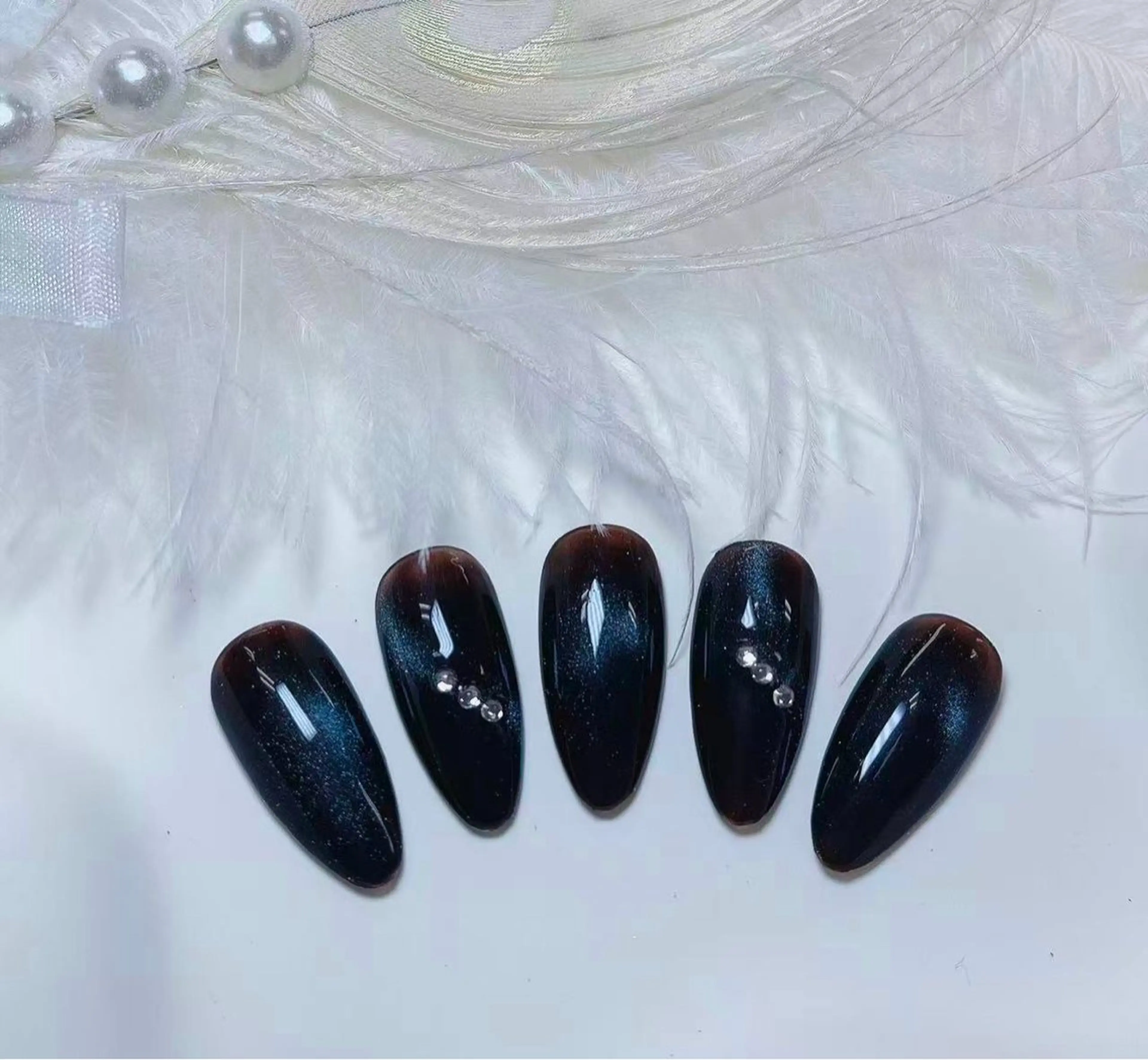 ネイル チークネイル フレンチネイル グラデーション キラキラネイル 韓国ネイル ハンドネイル DUO MI nail salonのネイルデザイン