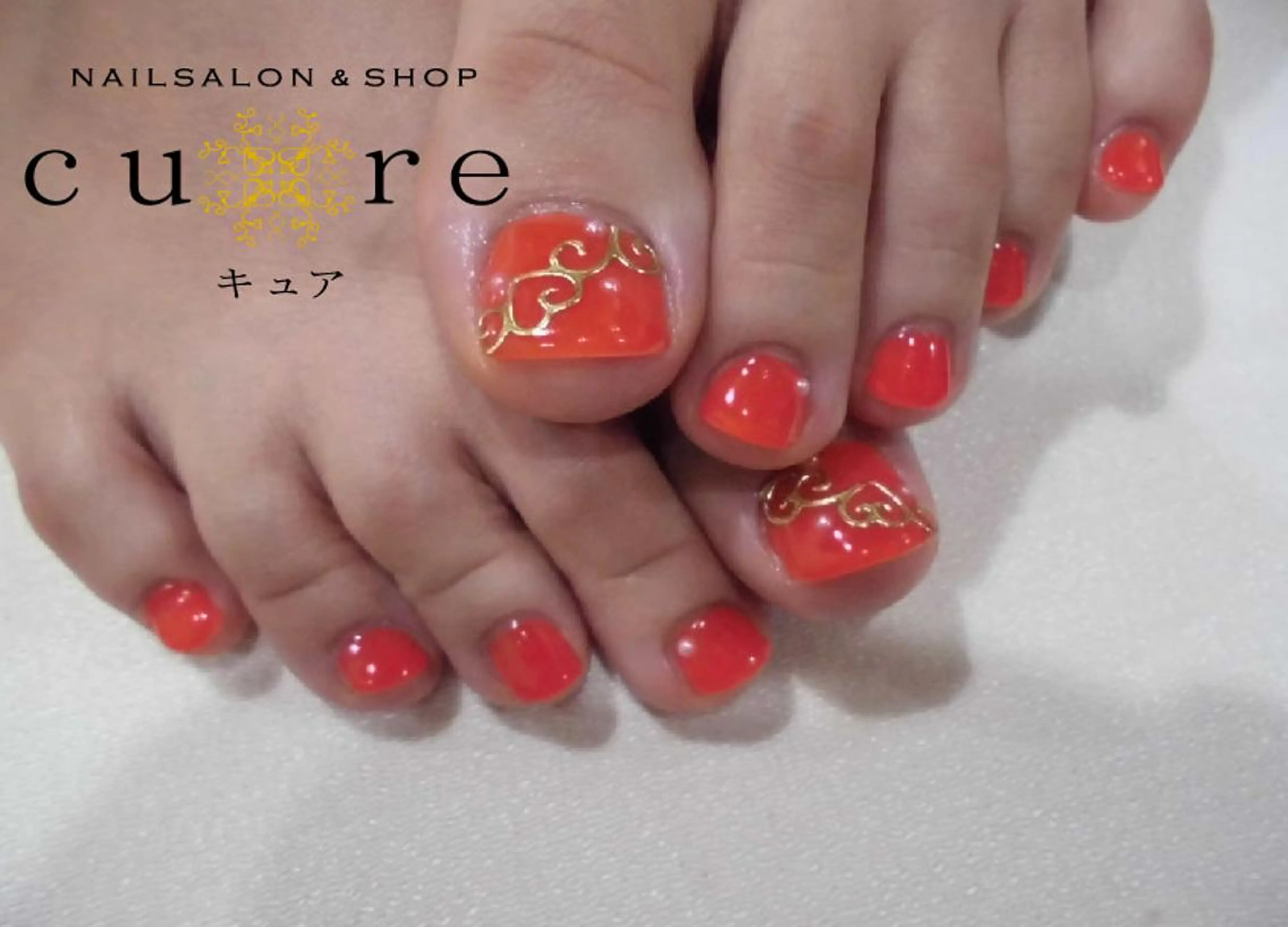 ネイル ショート フットネイル ネイルサロン Cureのネイルデザイン
