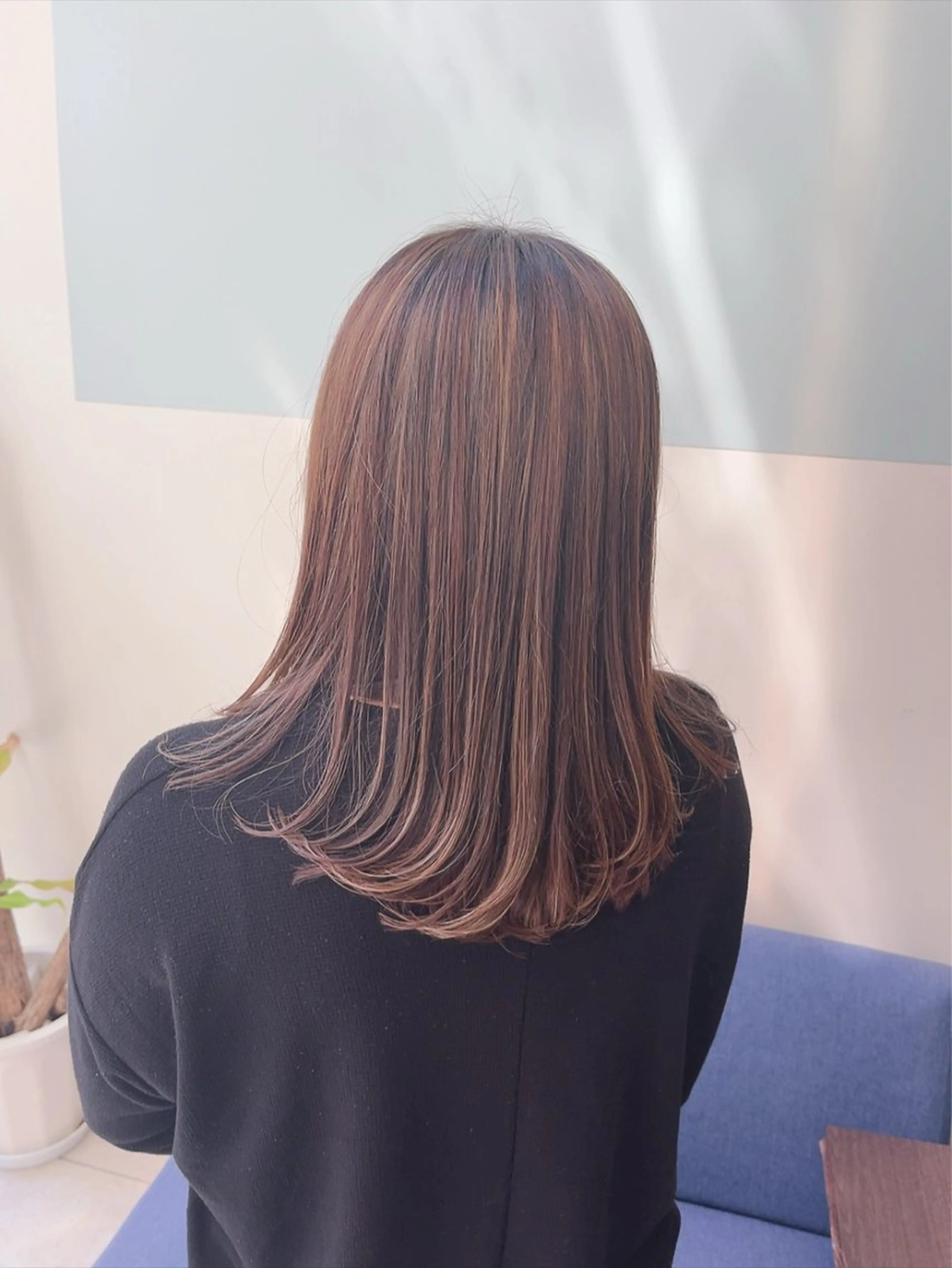 ロング ハイライト カット ヘアカラー トリートメント 林 真之介のヘアスタイル