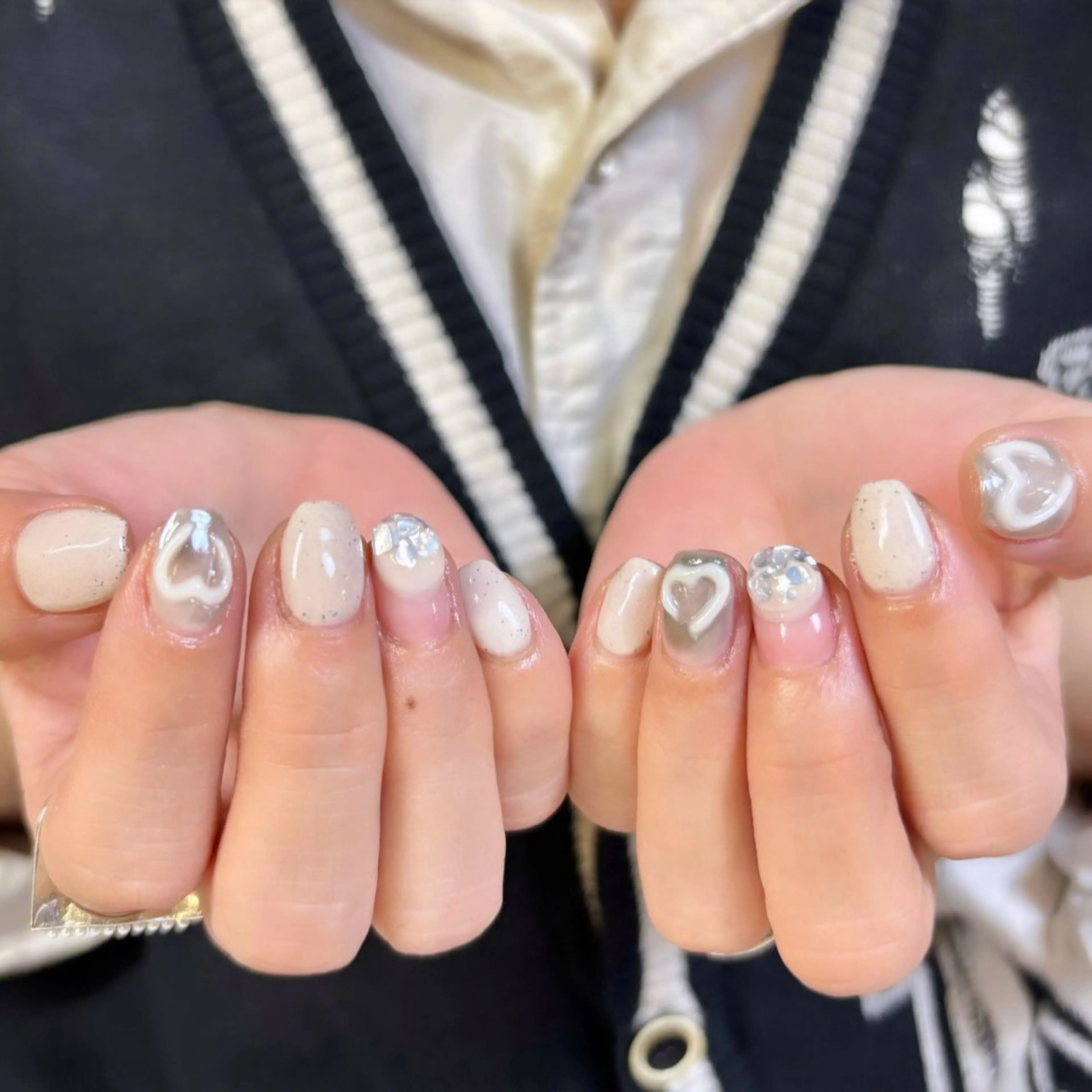 ネイル ハート 持ち込み ぷっくりネイル LYLY yukiのネイルデザイン