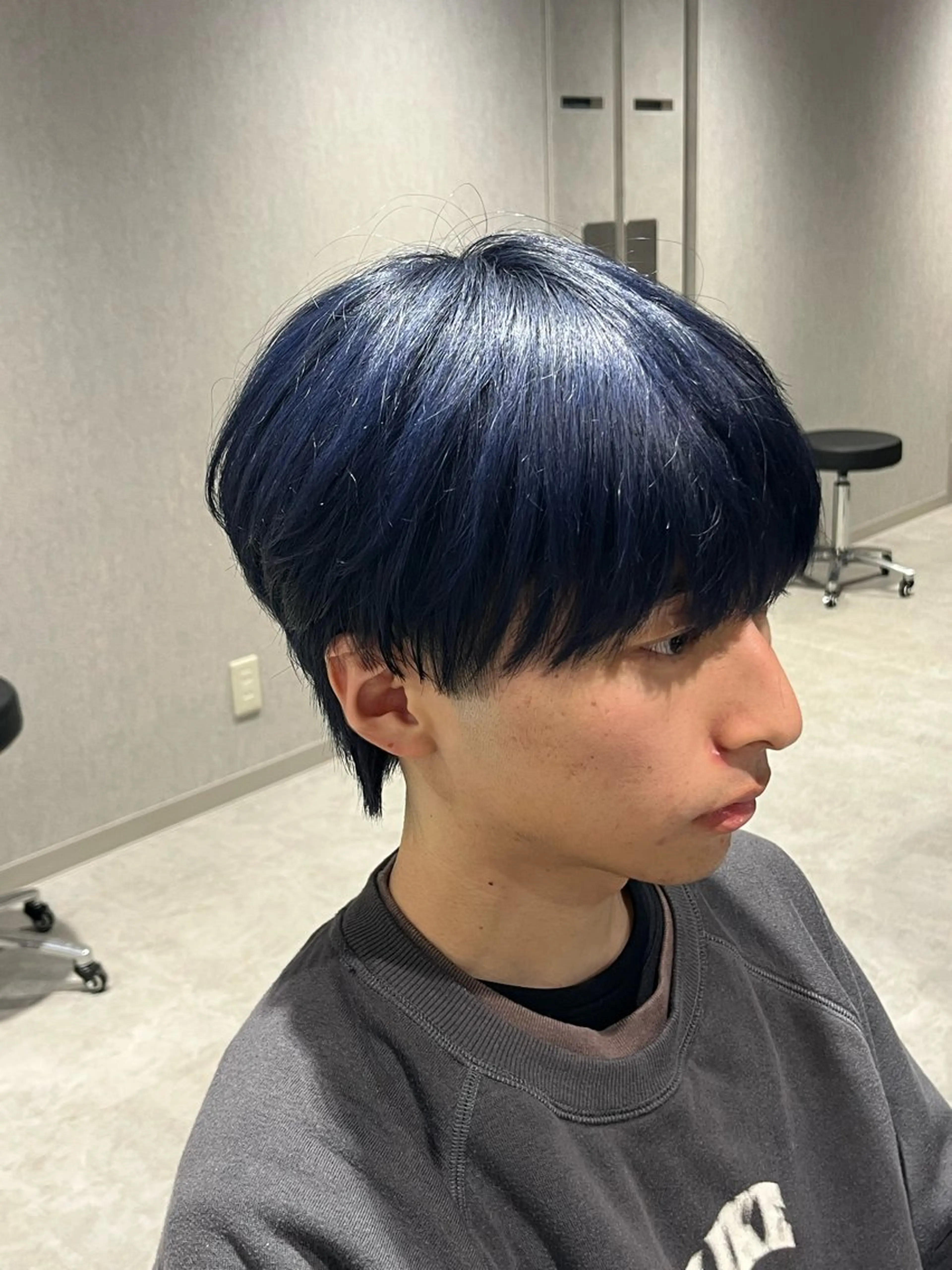 ショート カラー メンズ メンズブリーチ マッシュ メンズウルフカット 黒髪 ブリーチ カット ヘアカラー トリートメント 【メンズ縮毛矯正/ Ryokaのヘアスタイル