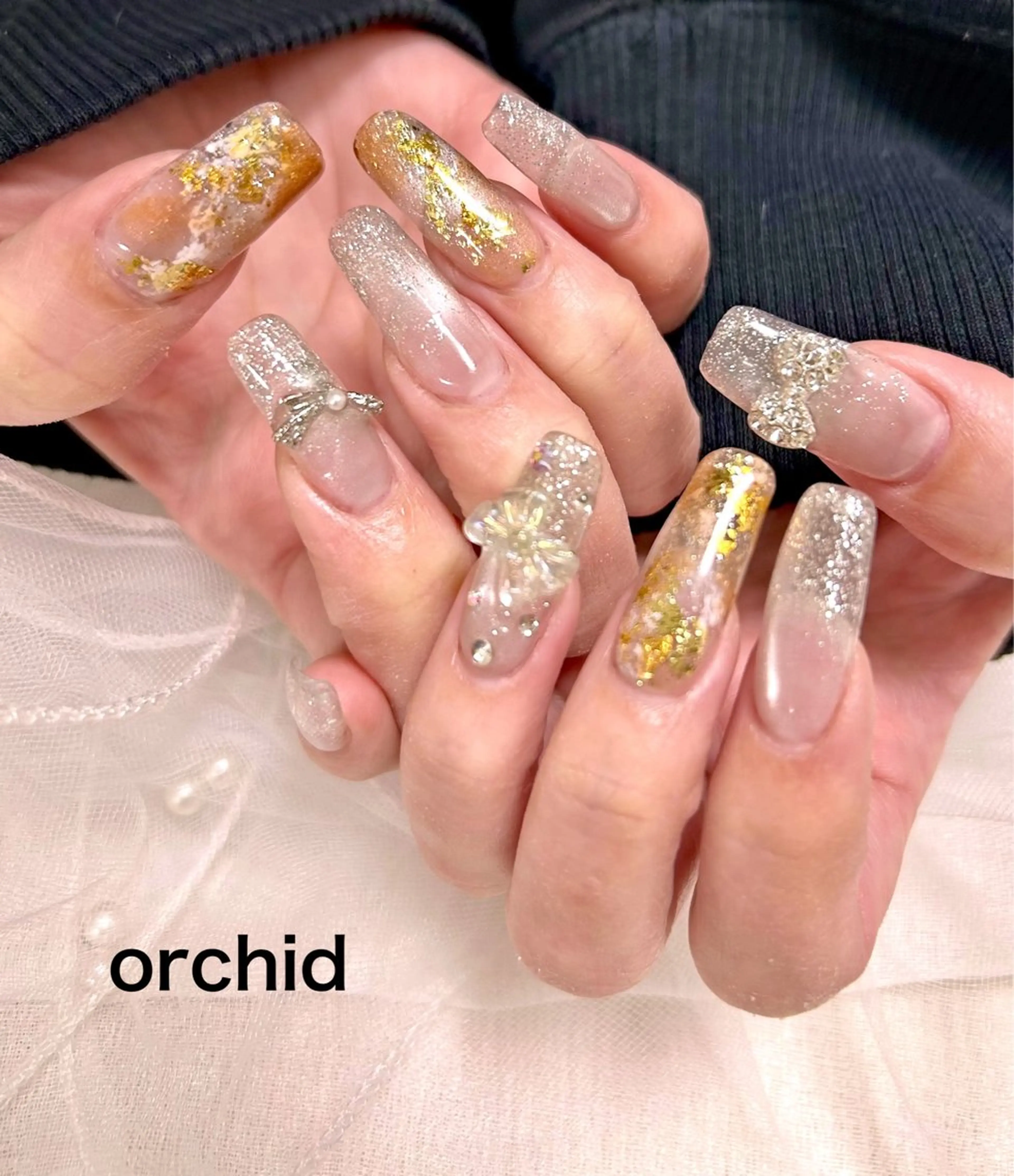 ネイル ハンドネイル orchid ♡オーキッドのネイルデザイン