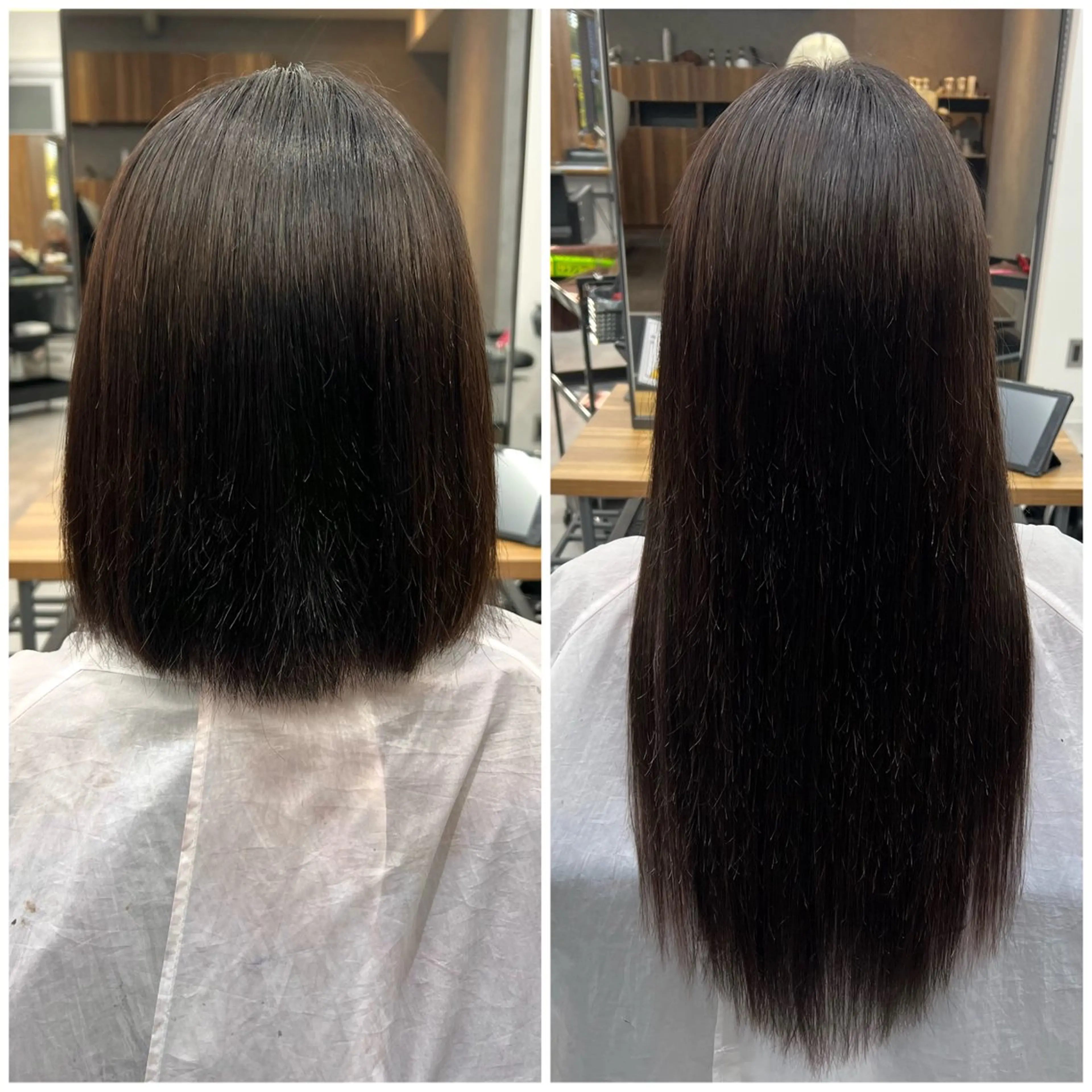 ロング カラー シールエクステ 黒髪 ブラウンカラー イヤリングカラー インナーカラー ショート/ウルフ カットモデル募集のヘアスタイル