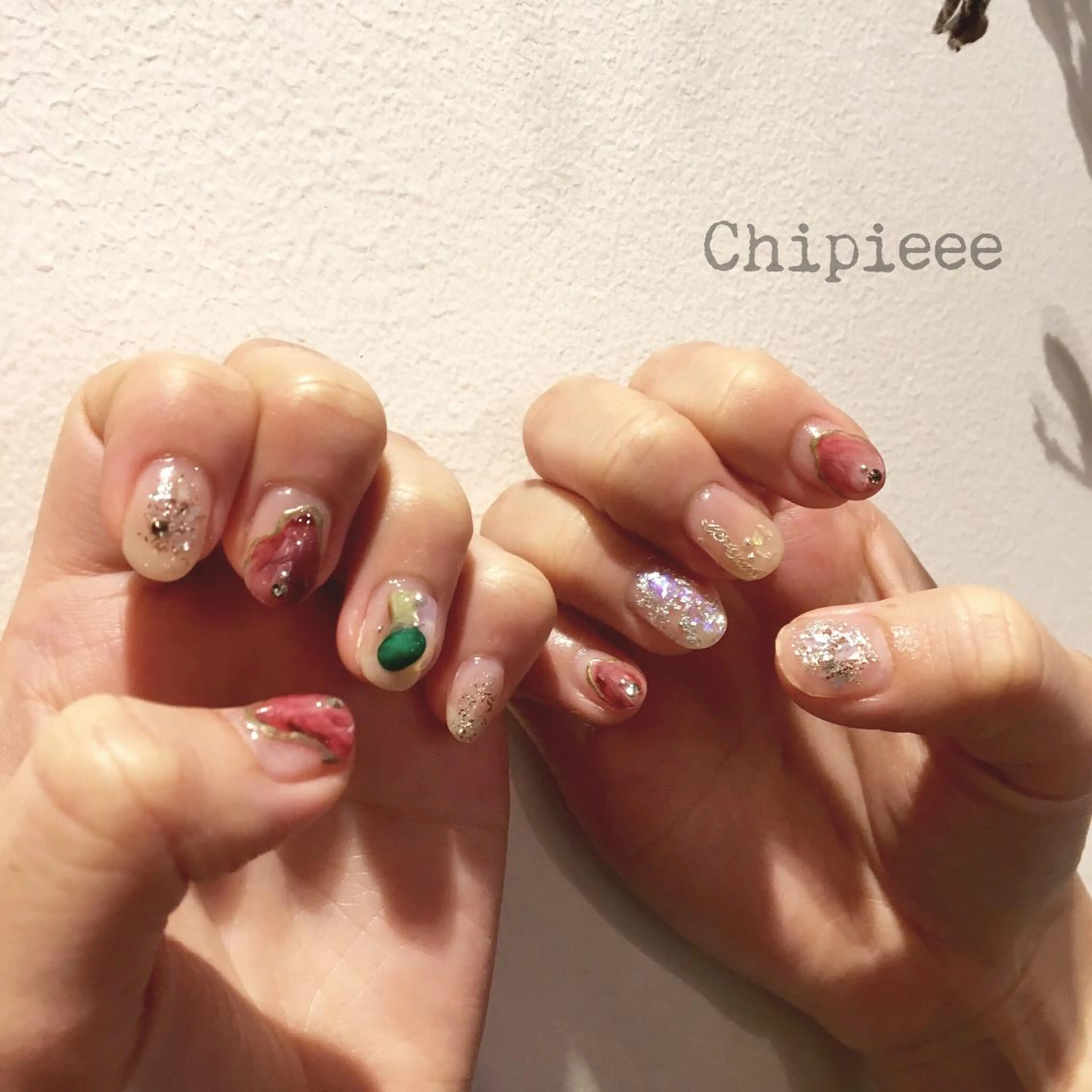 ネイル ボルドー ニュアンスネイル ハンドネイル ERI Nailistのネイルデザイン