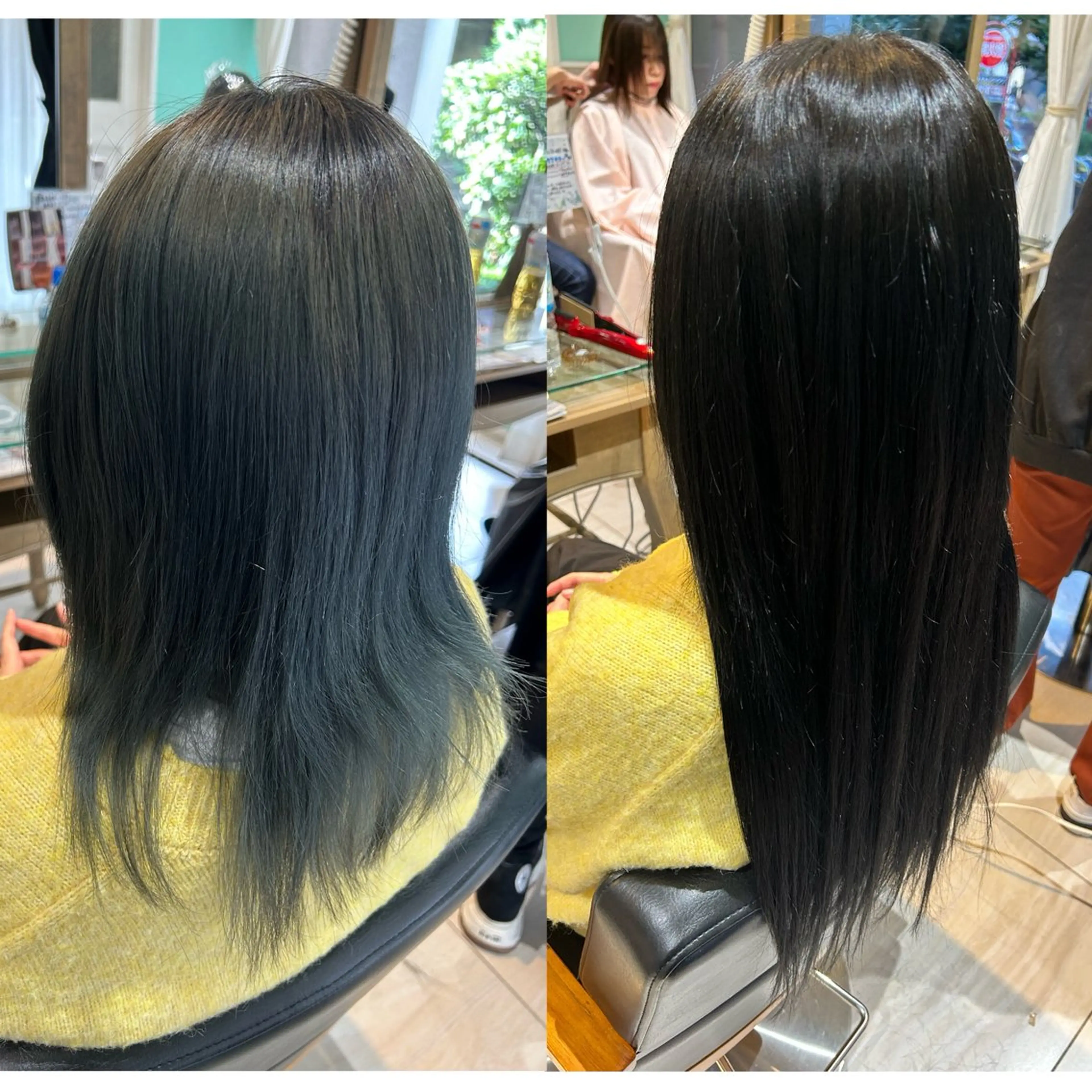 ミディアム カラー シールエクステ エクステ イシイ シオリのヘアスタイル