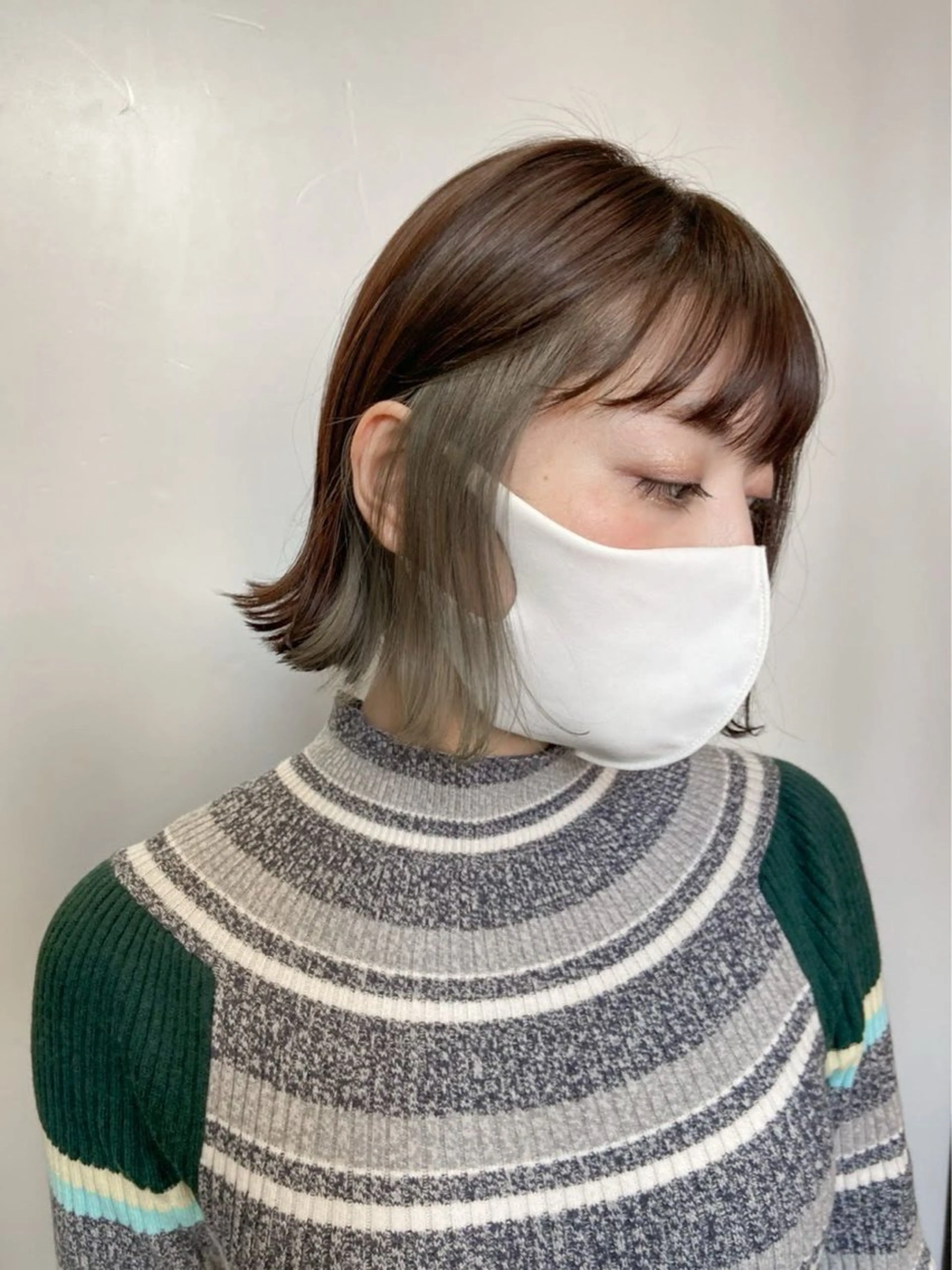 ミディアム ヘアカラー ♥️ボブ/ブリーチ なしカラー/mahoのヘアスタイル