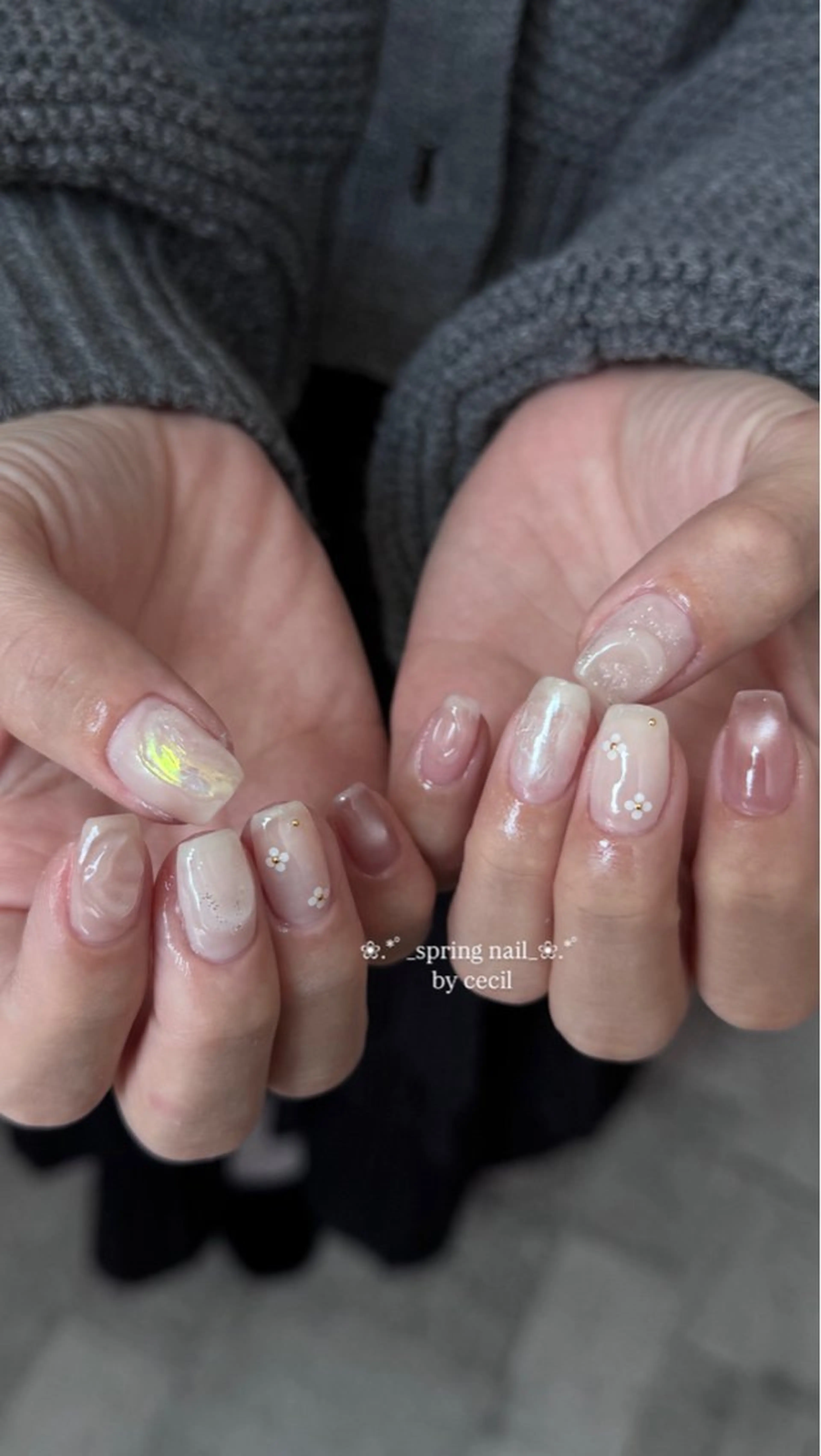 ネイル フレンチネイル 韓国ネイル マグネットネイル メンズネイル ニュアンスネイル ハンドネイル GRANDE大須 Cecil💜のネイルデザイン