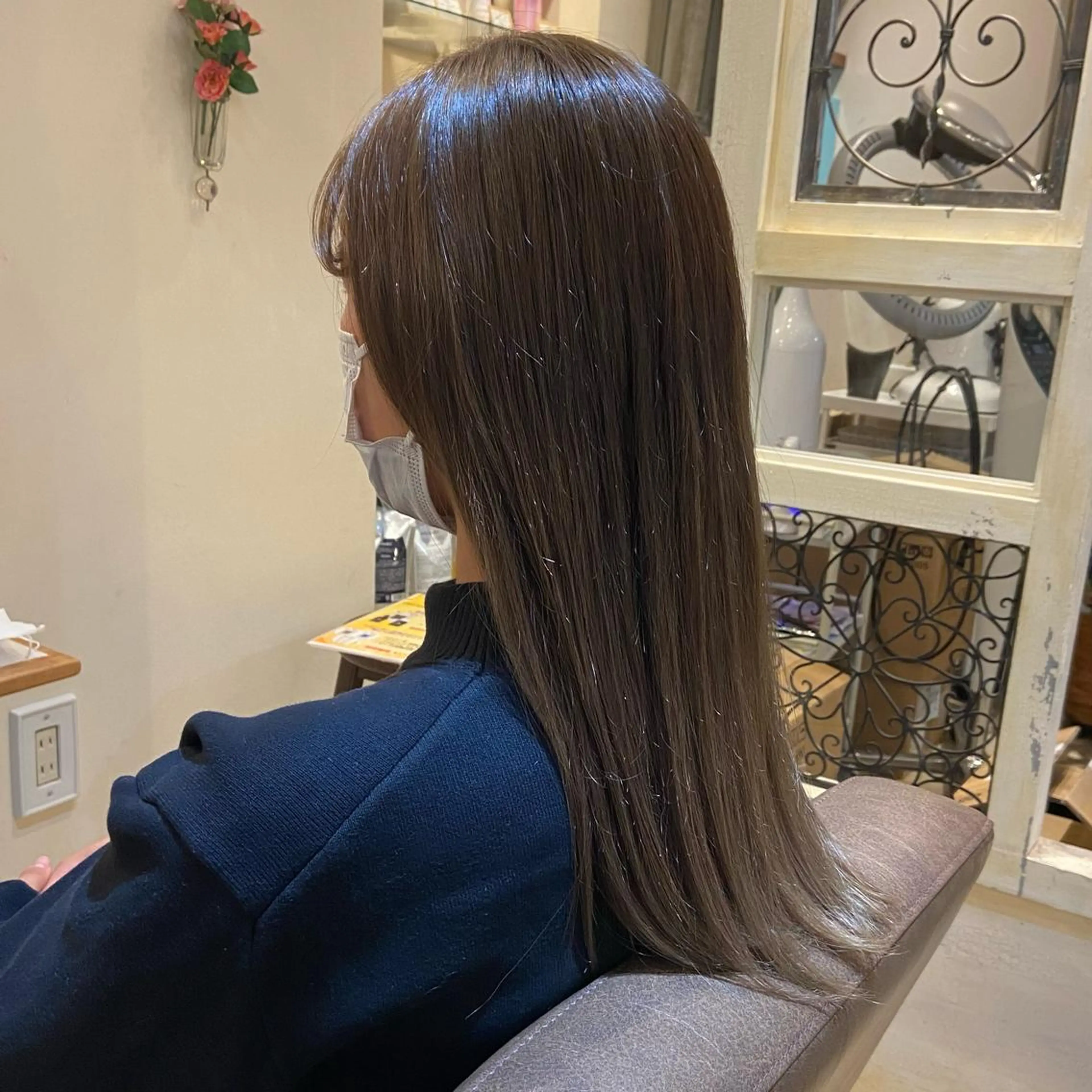 ロング カラー ヘアアレンジ ベージュカラー オリーブベージュ Plaatje💐 ゆずはのヘアスタイル