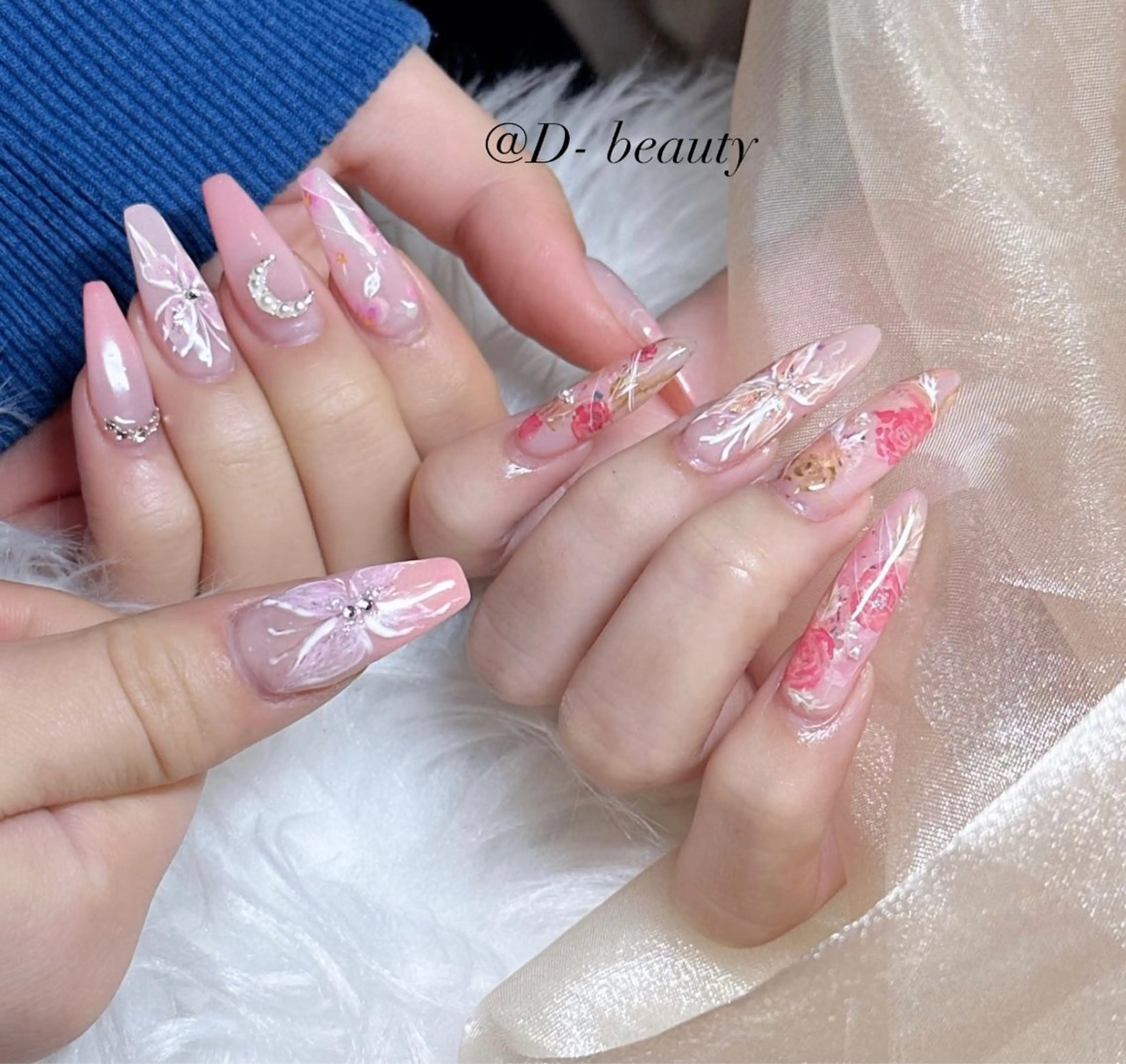 ネイル キラキラネイル 春ネイル ワンホンネイル ハンドネイル D-BEAUTY Nailsalonのネイルデザイン