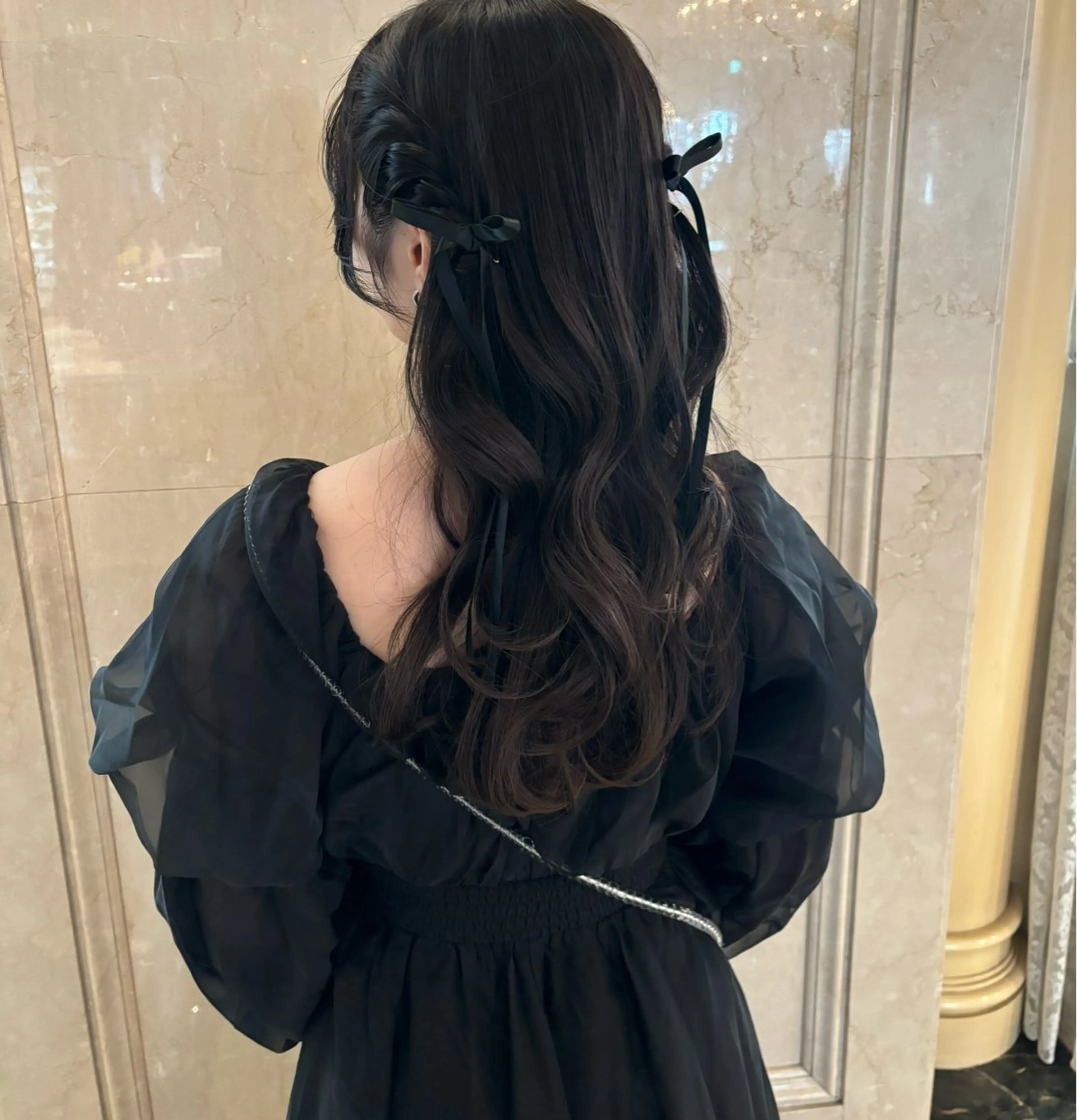 ロング ヘアアレンジ ヘアセット レイヤーカット /透明感/千葉怜寿のヘアスタイル