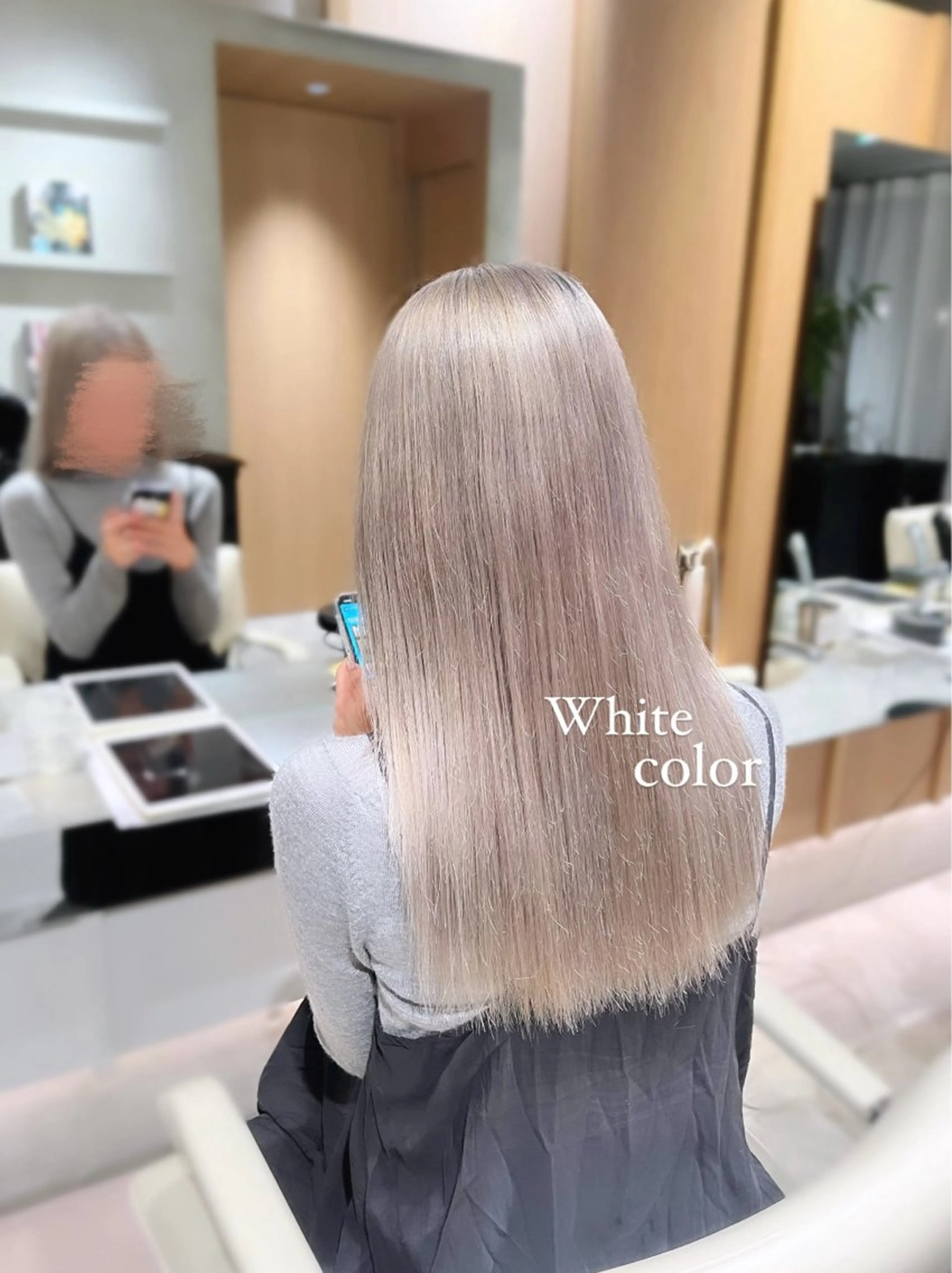 【🤍ホワイト系カラークーポン🤍】ホワイトブリーチ🌈(ブリーチ3回)➕ケアカラー➕トリートメントの写真