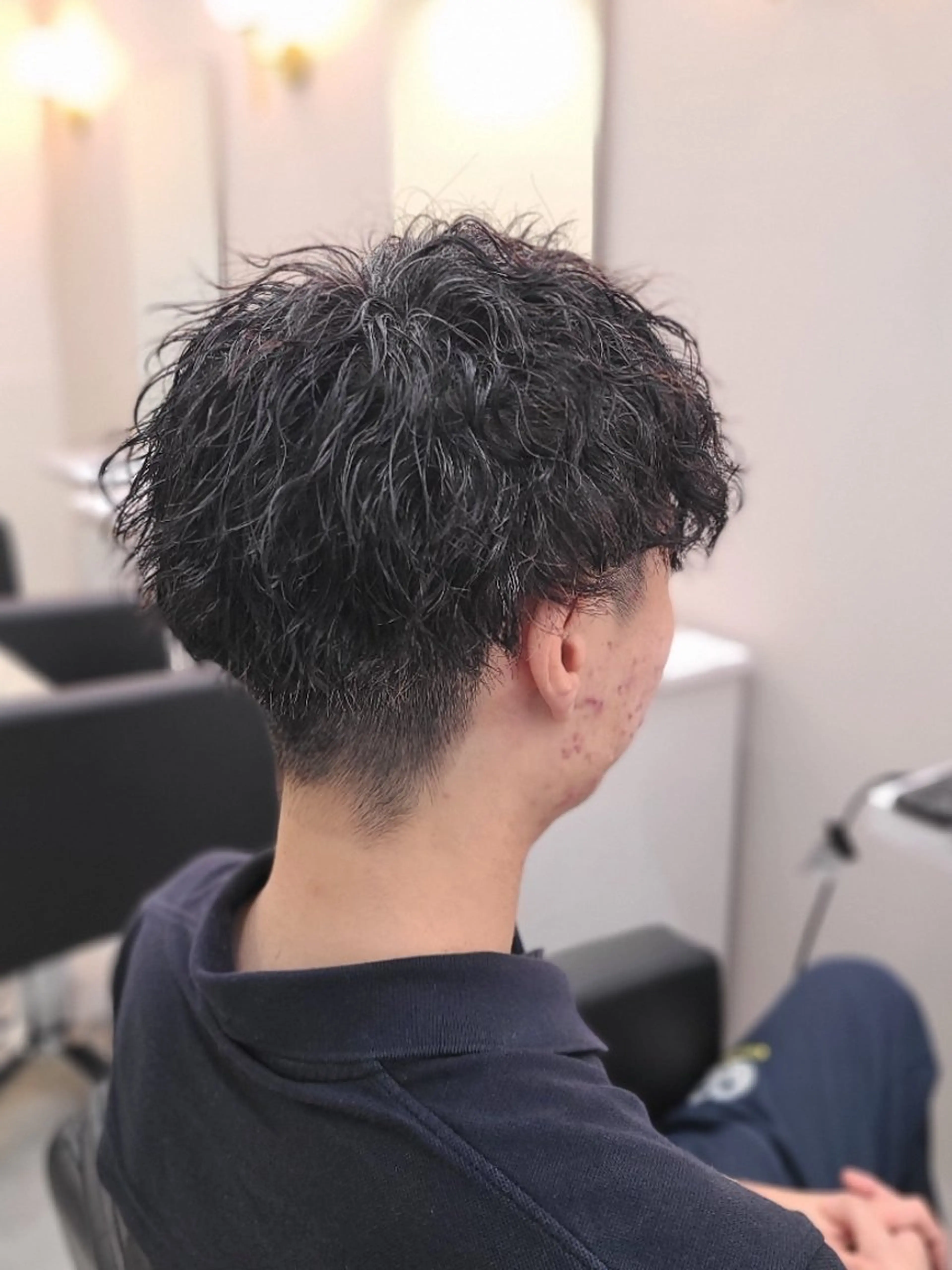 ショート パーマ メンズ カット パーマ 桐島 令奈のヘアスタイル