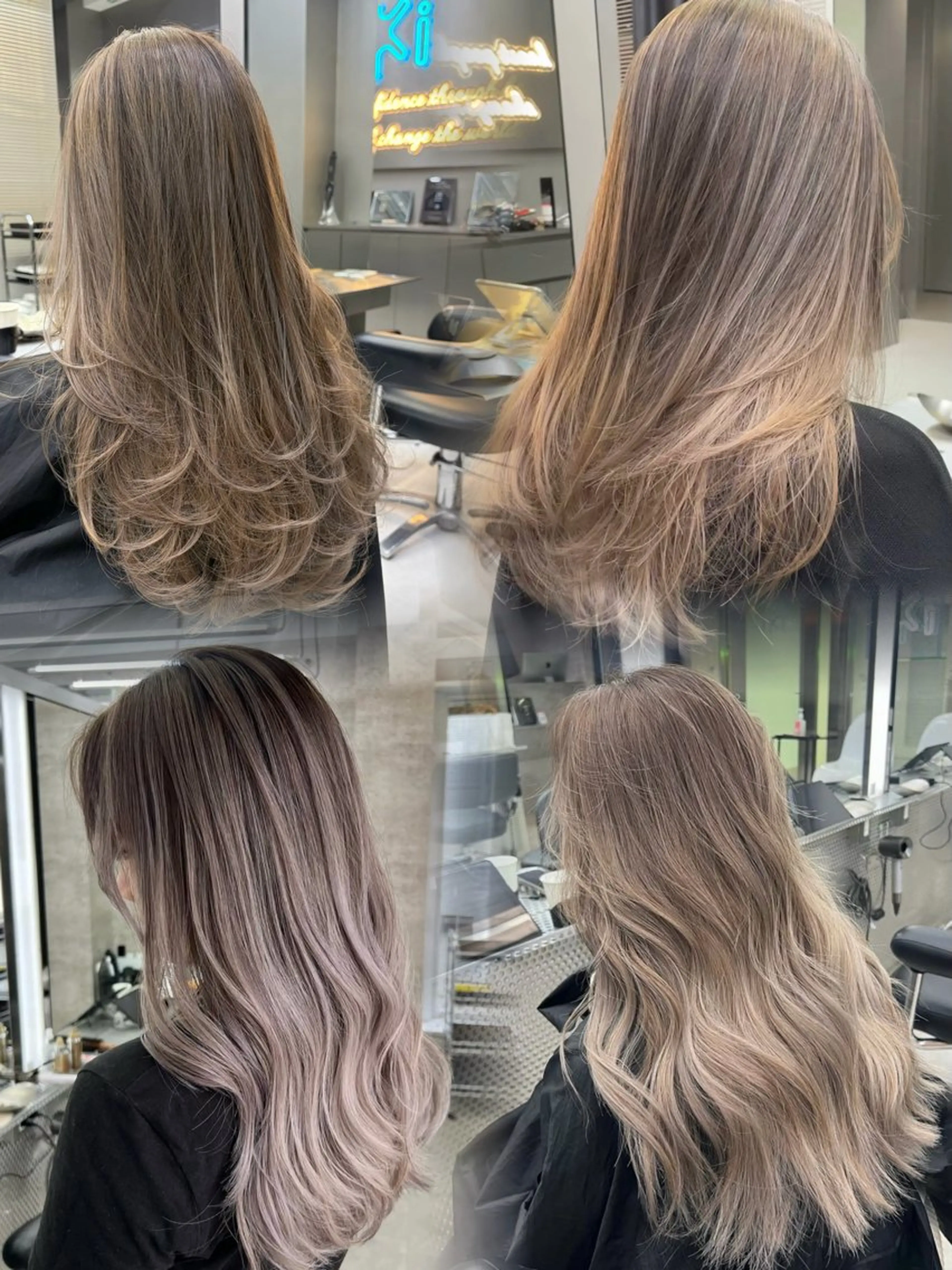 ロング ヘアカラー ヘアセット 🫧バレイヤージュ/ ハイトーン/ミズキのヘアスタイル