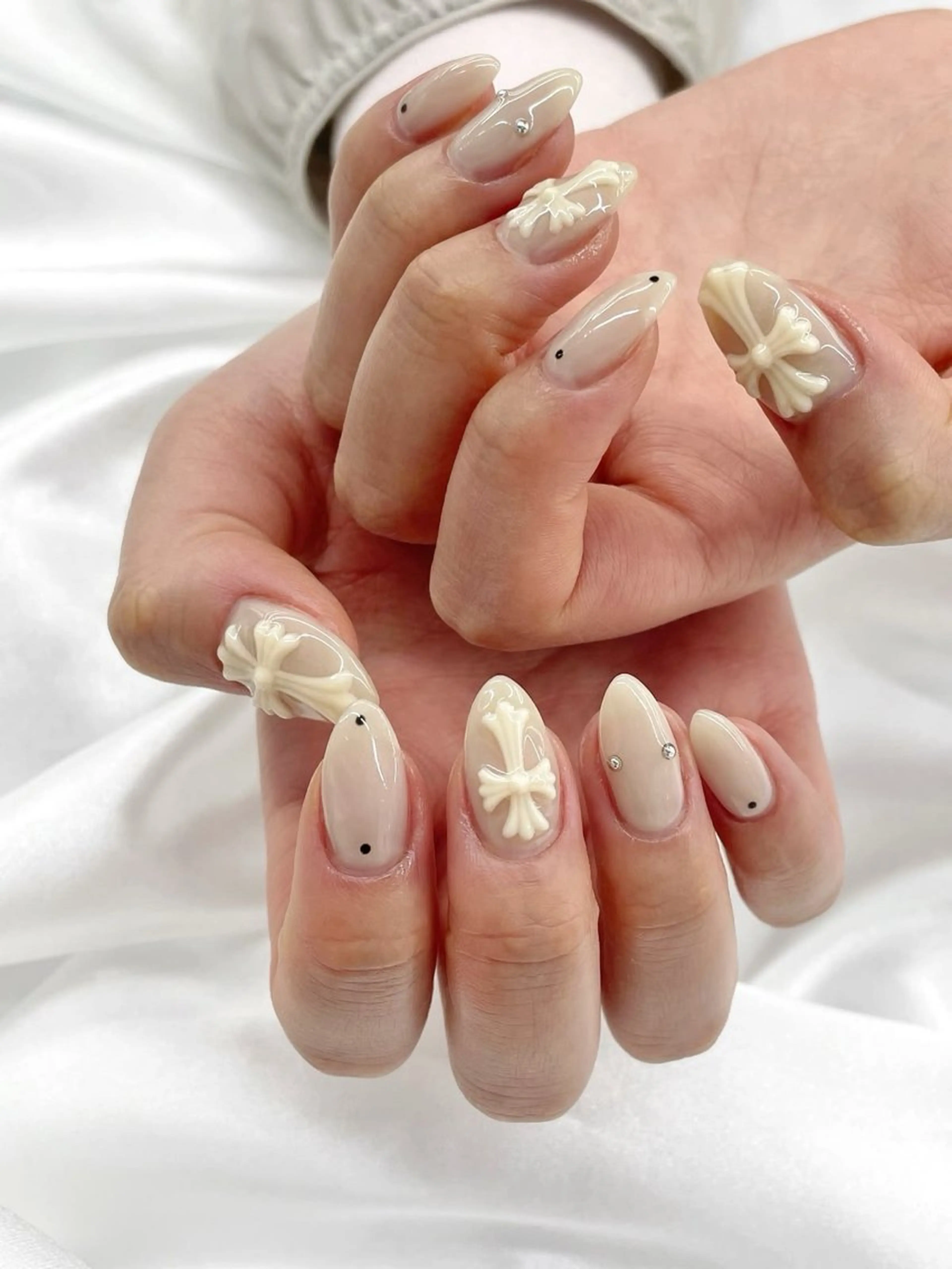 ネイル 韓国ネイル 持ち込み ニュアンスネイル ネイルチップ 冬ネイル RINN ANA.CHUOのネイルデザイン