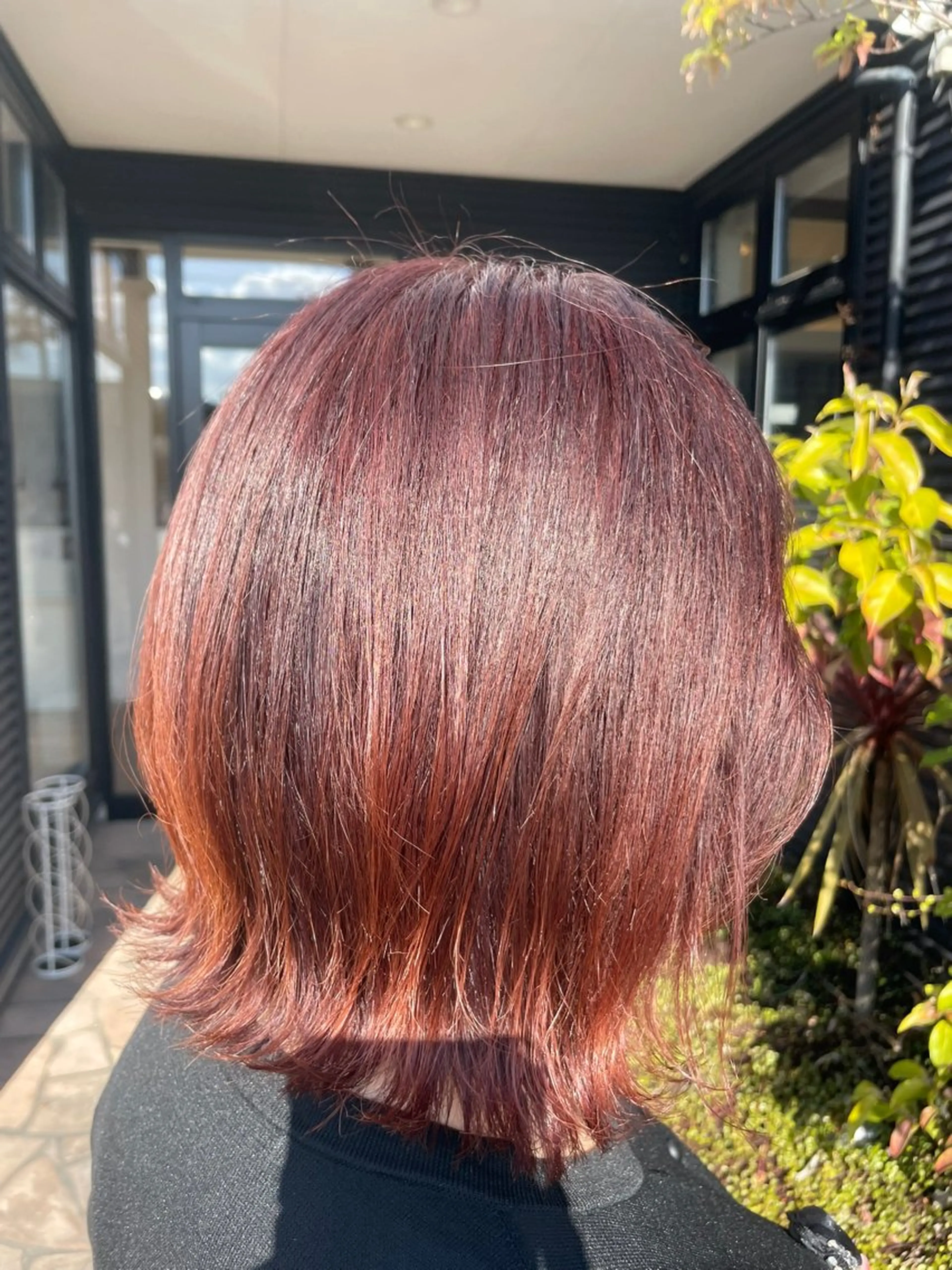 ショート カラー ブラウンカラー オレンジ レッドカラー レッドブラウン 引原 里菜のヘアスタイル