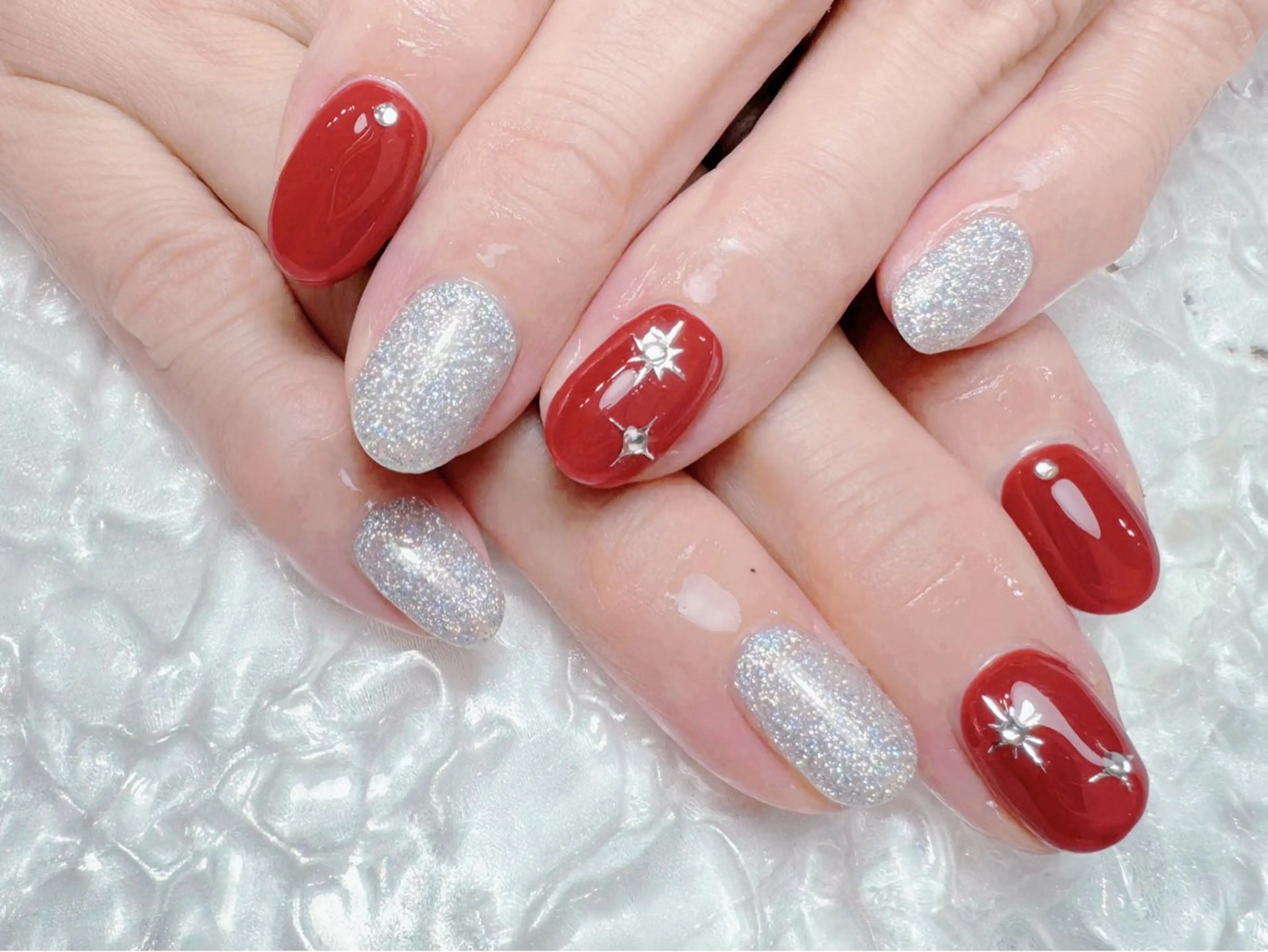 ネイル ハンドネイル マジック ミラーのネイルデザイン