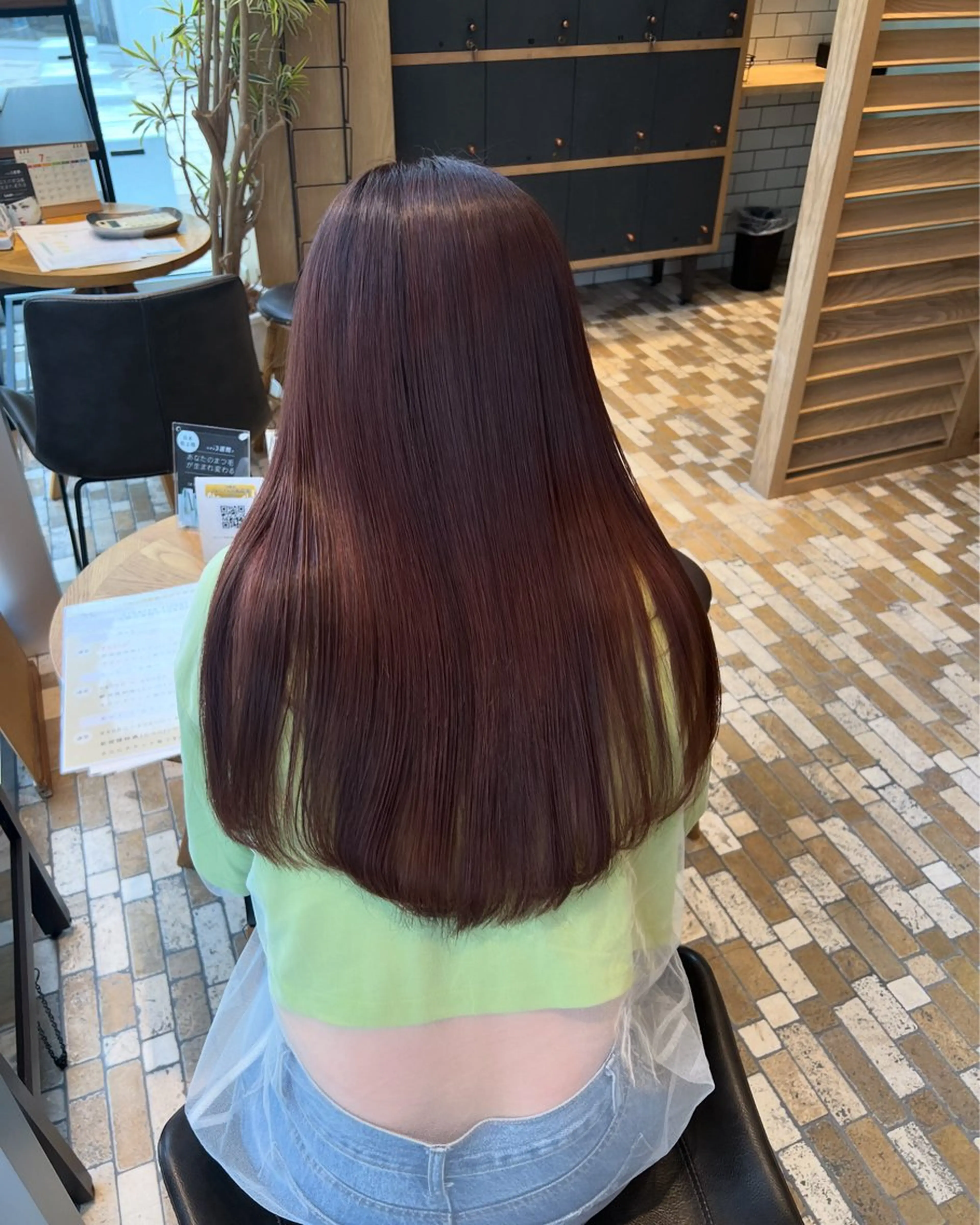 ロング カラー パーマ ピンクカラー 酸性ストレート ストレートパーマ カット 縮毛矯正 🫧Ai/ ロロネー森ノ宮💖のヘアスタイル