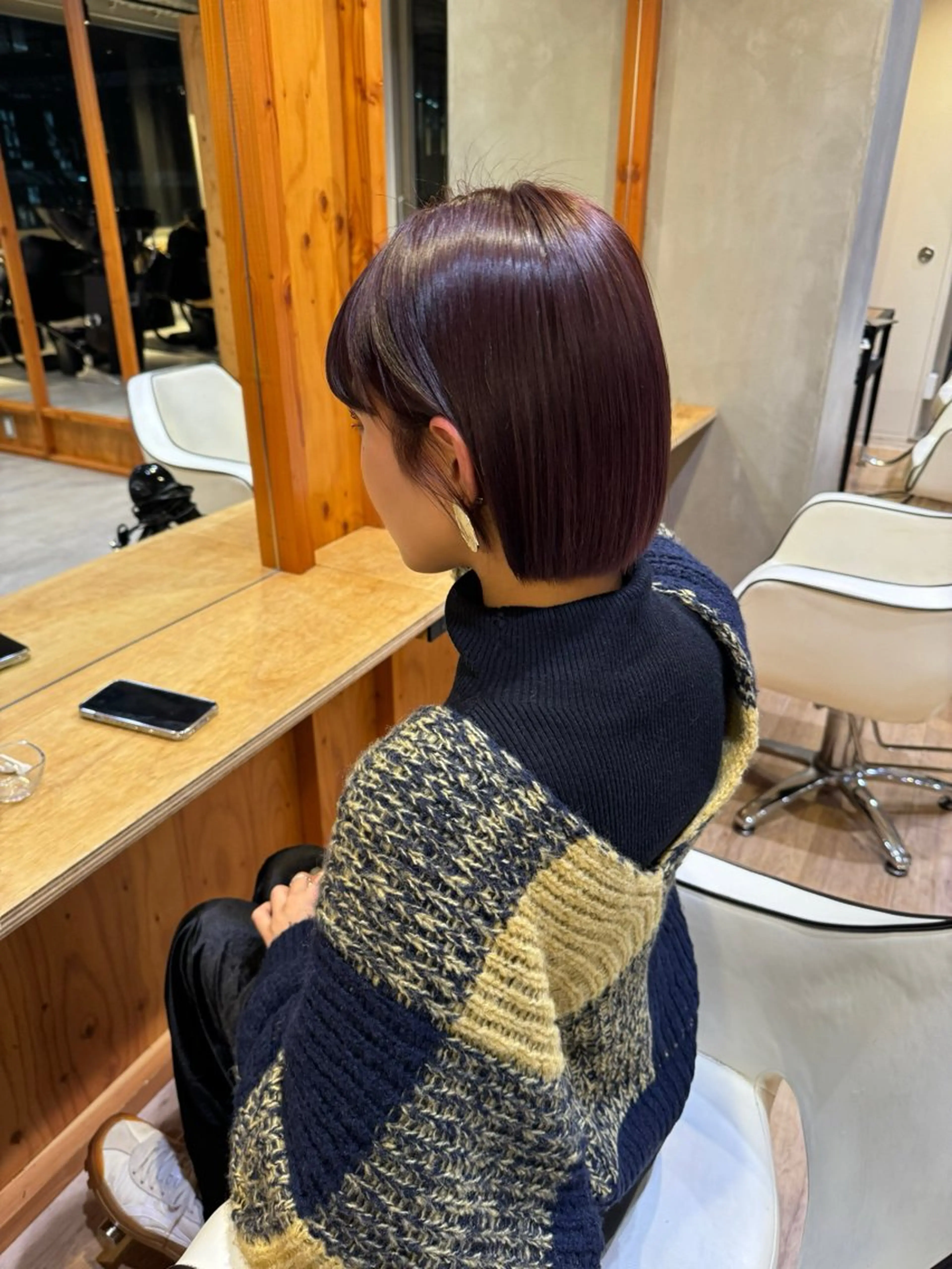 ショート カラー ヘアアレンジ ラベンダーカラー ラベンダーピンク ピンクカラー 女性専用サロンiiro【イロ】所属・【韓国ヘア/透明感 カラー】makotoのヘアスタイル