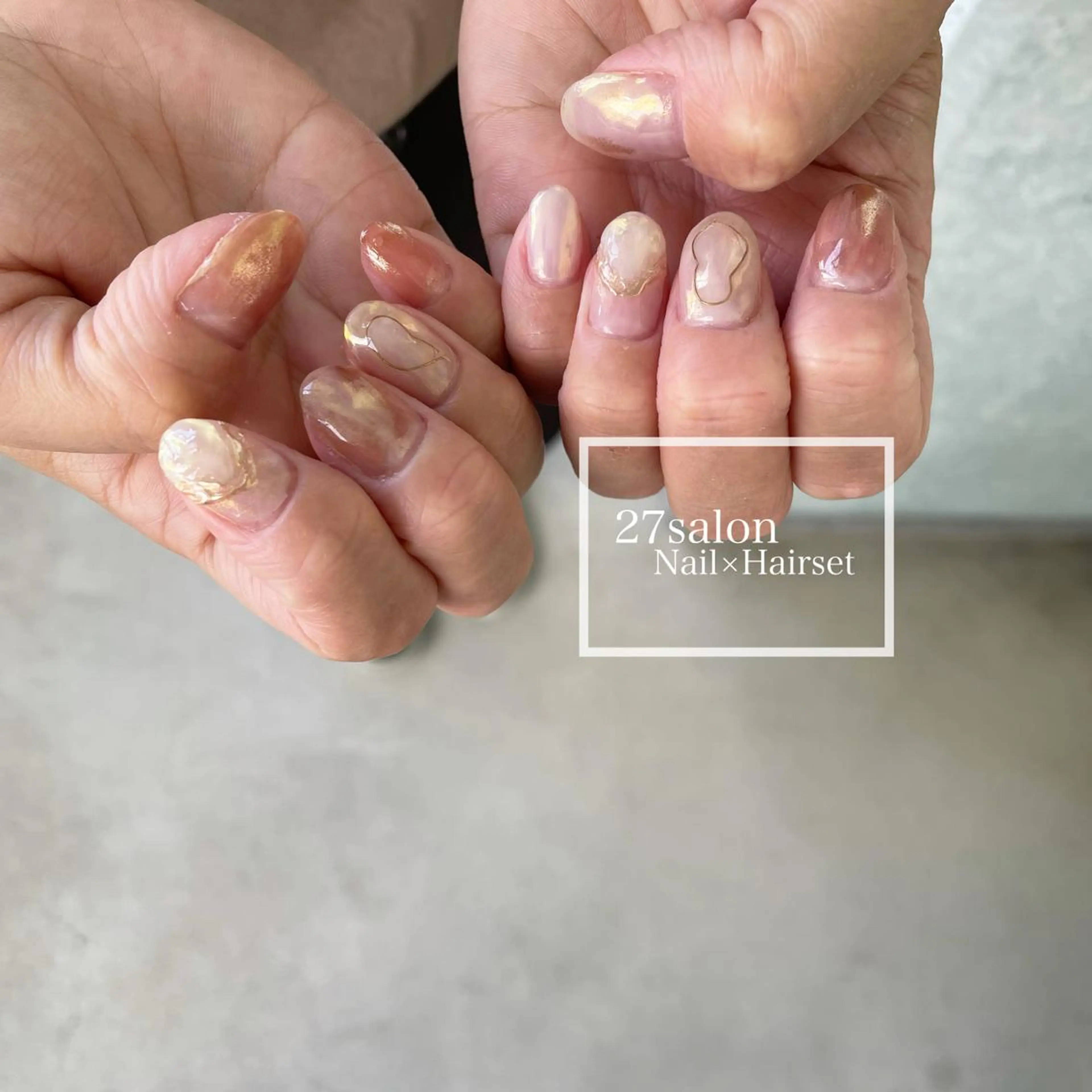 ネイル オーロラネイル ニュアンスネイル 27salon yuinaのネイルデザイン