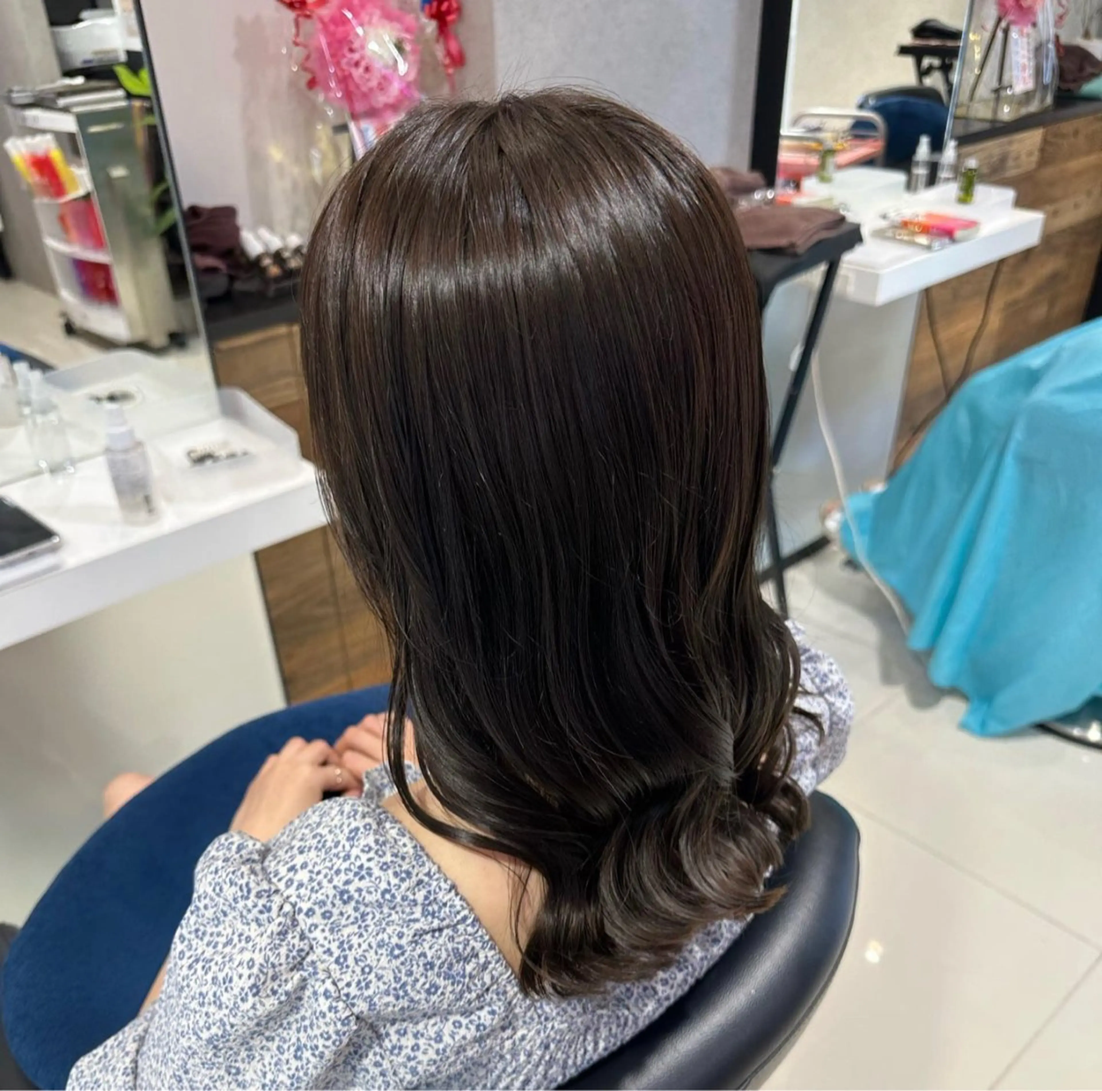 セミロング 縮毛矯正／ダブル カラー／はづき☘️のヘアスタイル