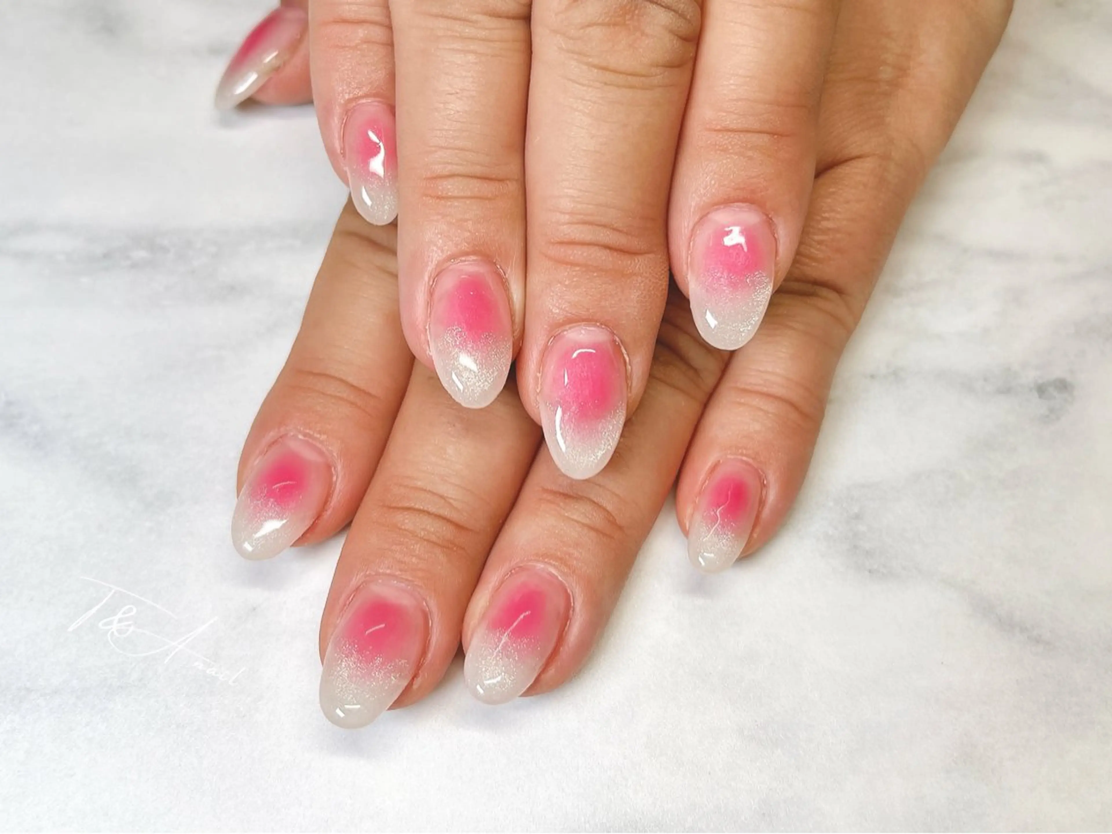 ネイル チークネイル 長さ出し ジェルネイル マグネットネイル スカルプネイル ハンドネイル T&A nailのネイルデザイン