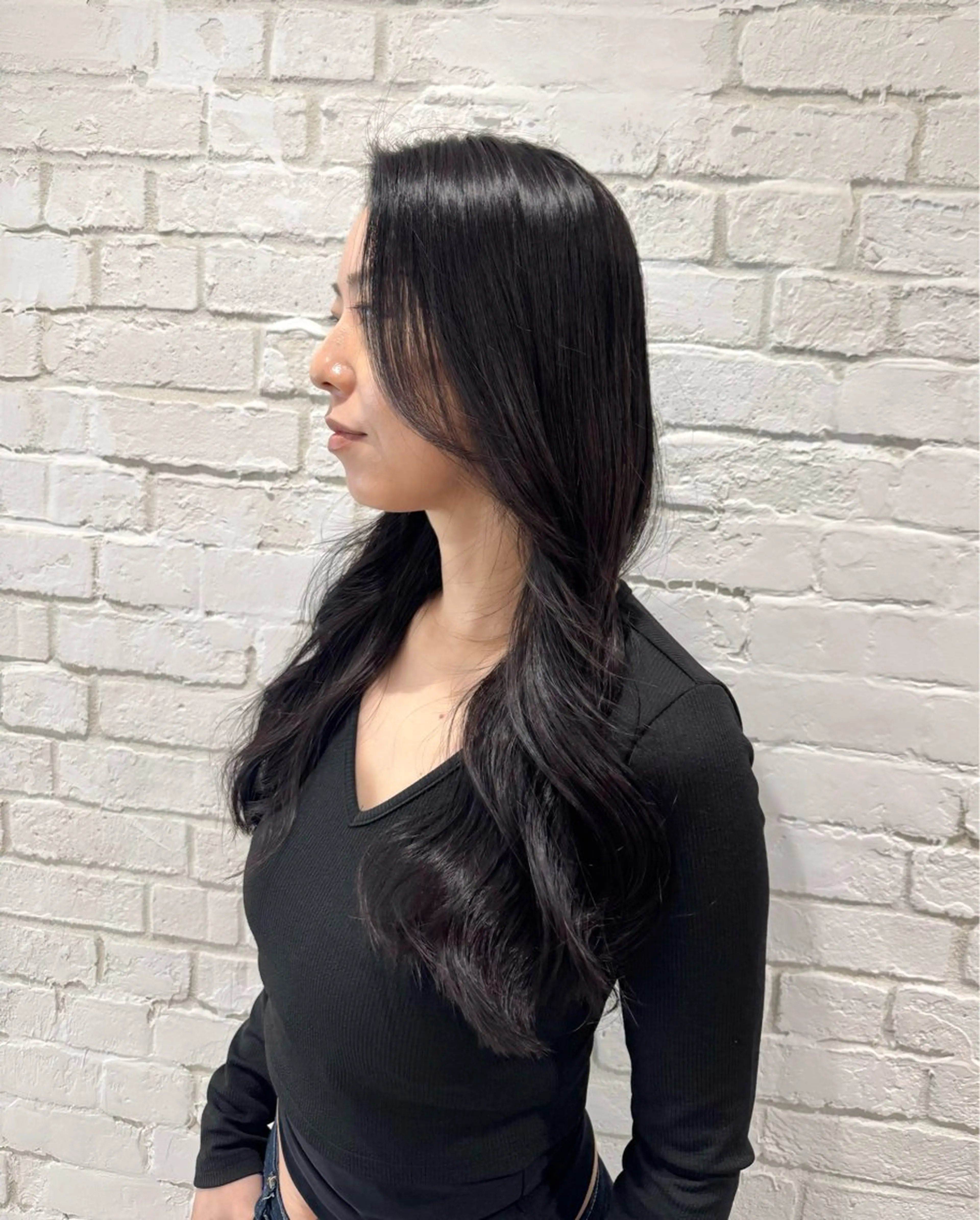 ロング ヨシンモリ レイヤーカット 堀江美容室 千晶のヘアスタイル