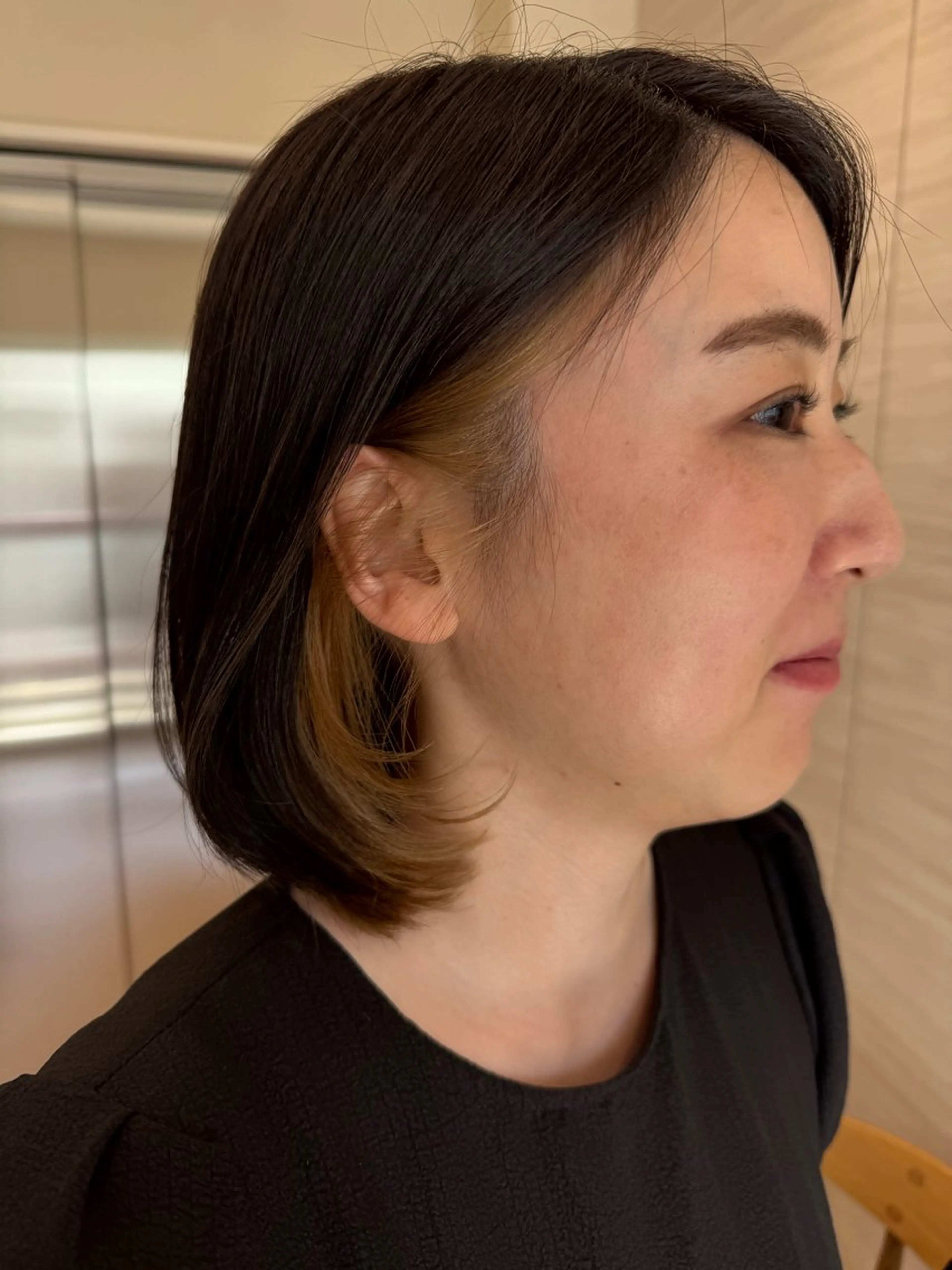 ミディアム カラー イヤリングカラー ヘアカラー トリートメント 艶カラー/似合わせ 💖Emmy💖のヘアスタイル