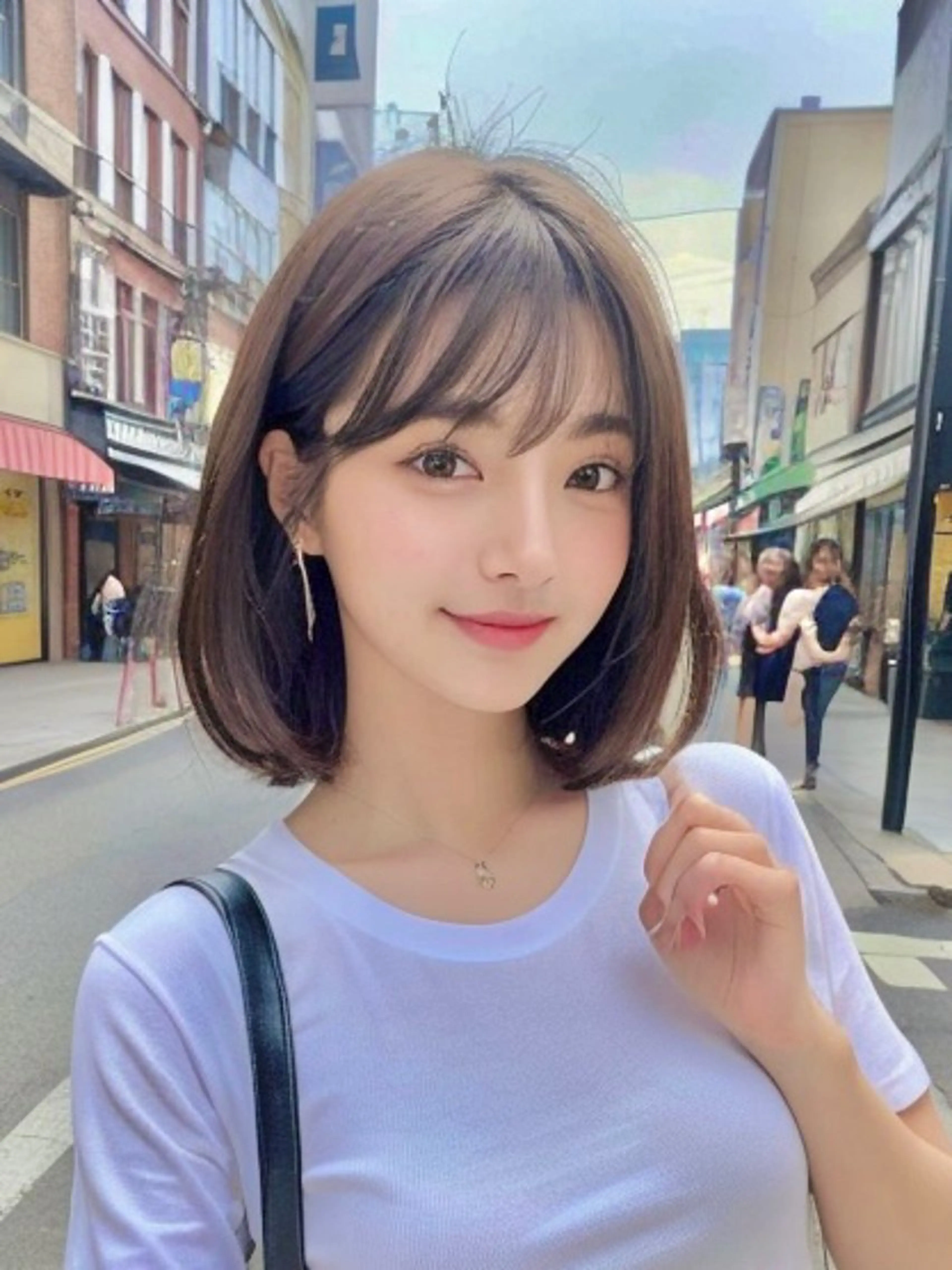 ミディアム 切りっぱなしボブ ショートボブ ボブ くびれヘア 髪質改善 カット ヘアカラー トリートメント 市原 大翼のヘアスタイル