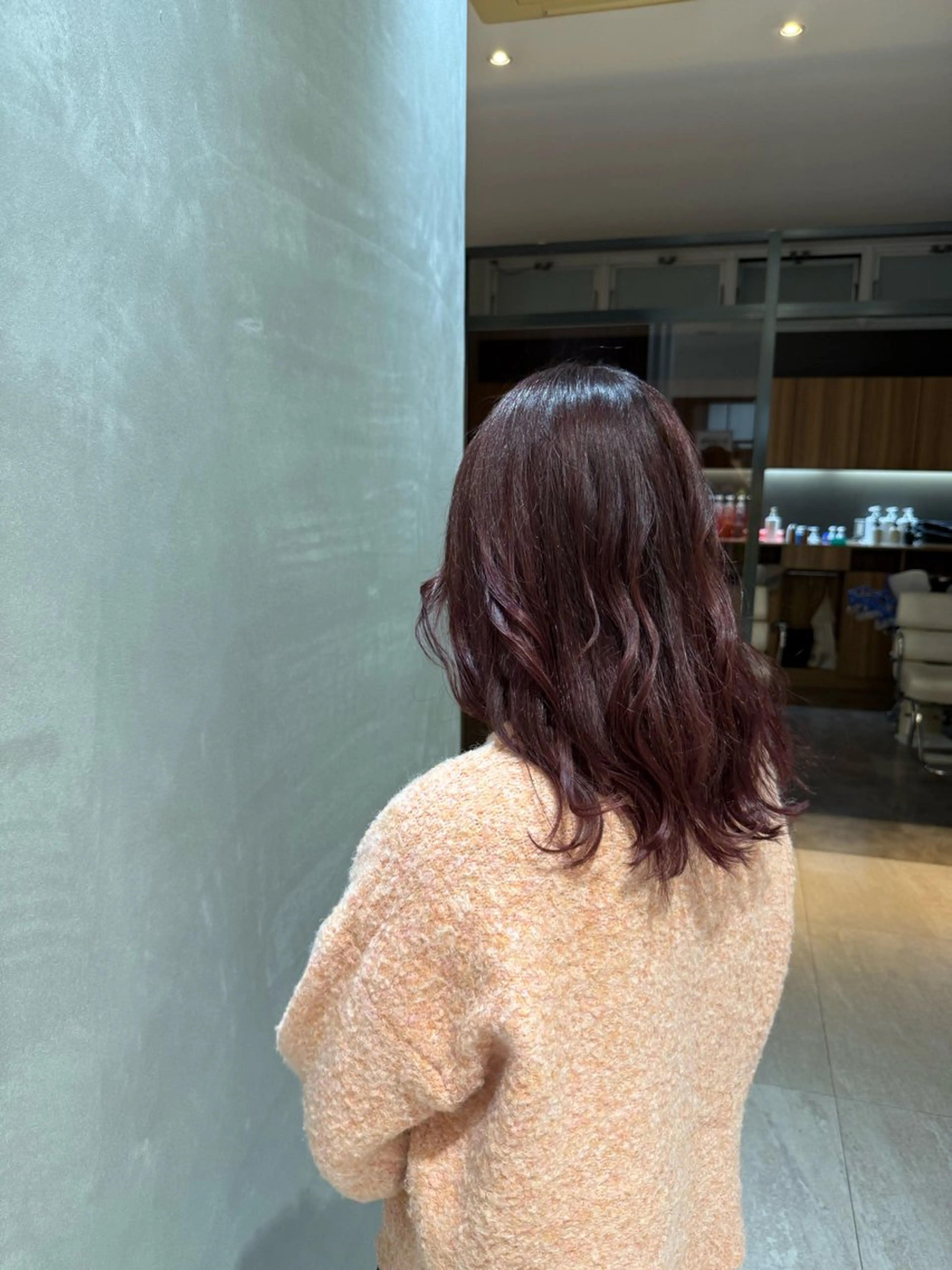 カラー ボルドーカラー 俟野月祈 DIVADIVOのヘアスタイル