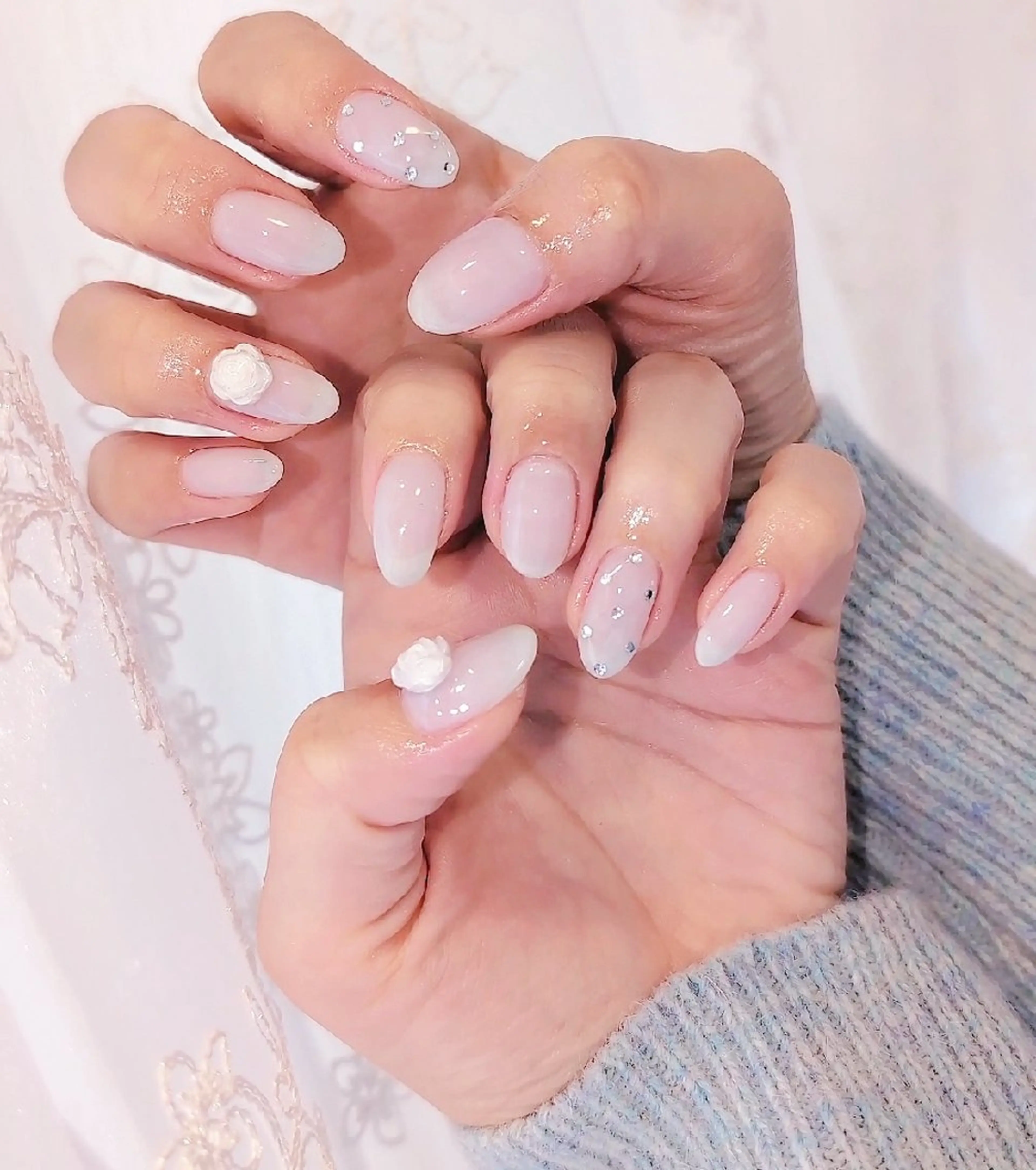 ネイル 長さ出し ジェルネイル 韓国ネイル マグネットネイル ニュアンスネイル ハンドネイル I LOVE ME NAIL.｡.:*♡のネイルデザイン