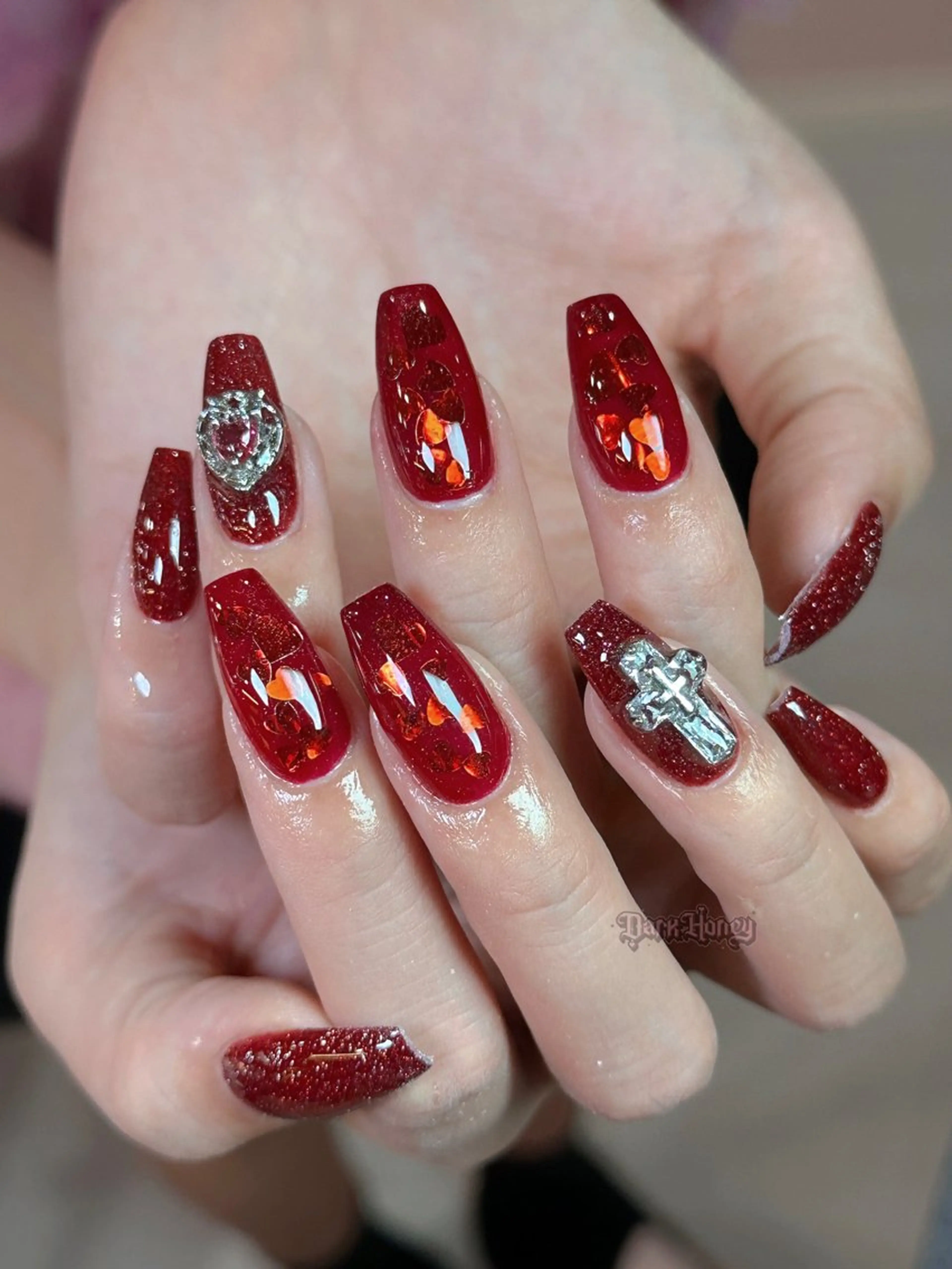 ネイル ハンドネイル Dark honey スカルプ専門原宿店のネイルデザイン