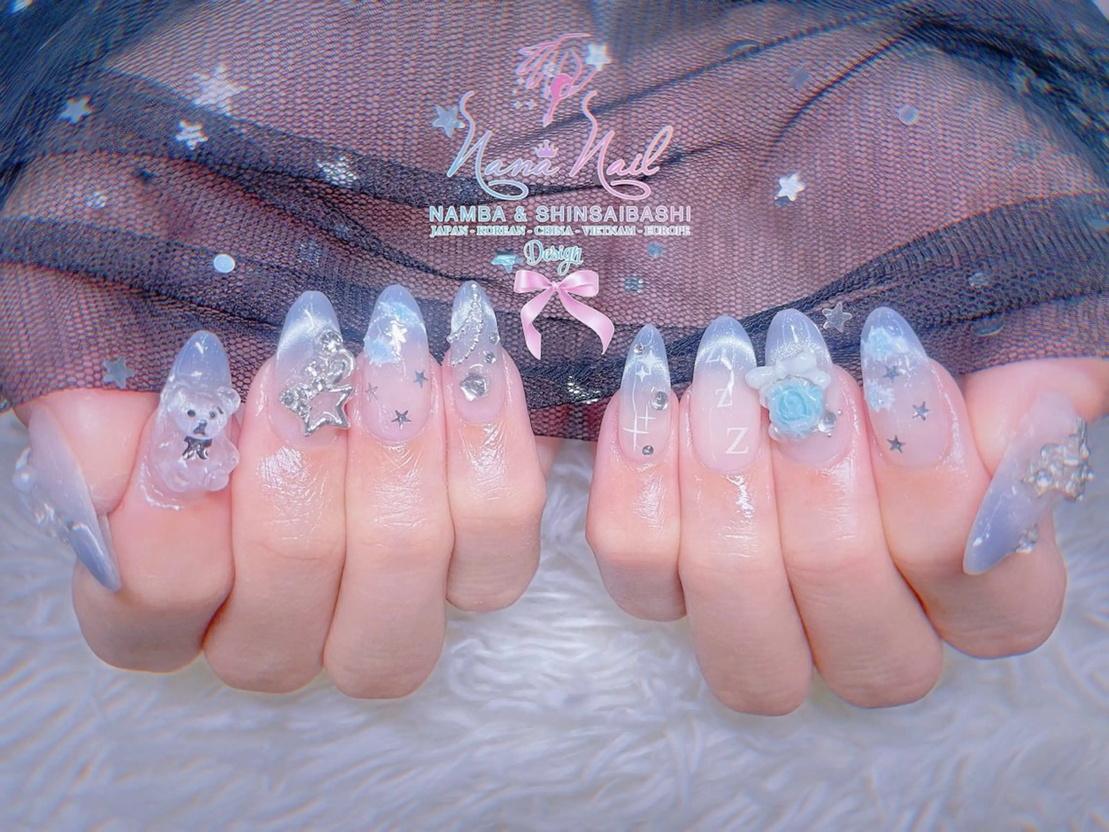 ネイル チークネイル 桜ネイル フラッシュネイル フットネイル ジェルネイル ハンドネイル リナネイル アメ村心斎橋店のネイルデザイン