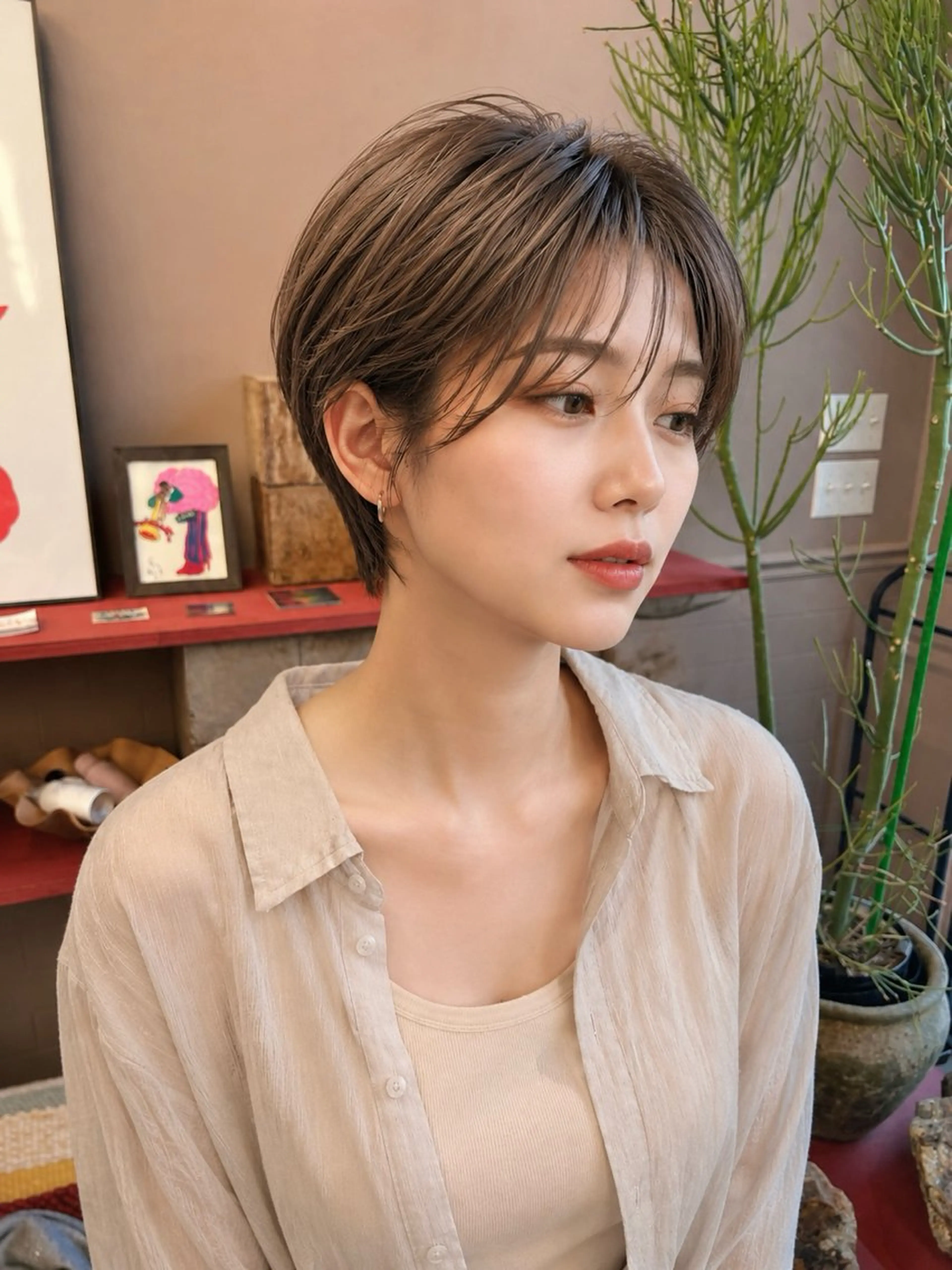 ショート カラー ハンサムショート ブリーチ 透明感カラー ブリーチなしカラー ショートヘア カット ヘアカラー トリートメント Yuto /レイヤー、ウルフのヘアスタイル